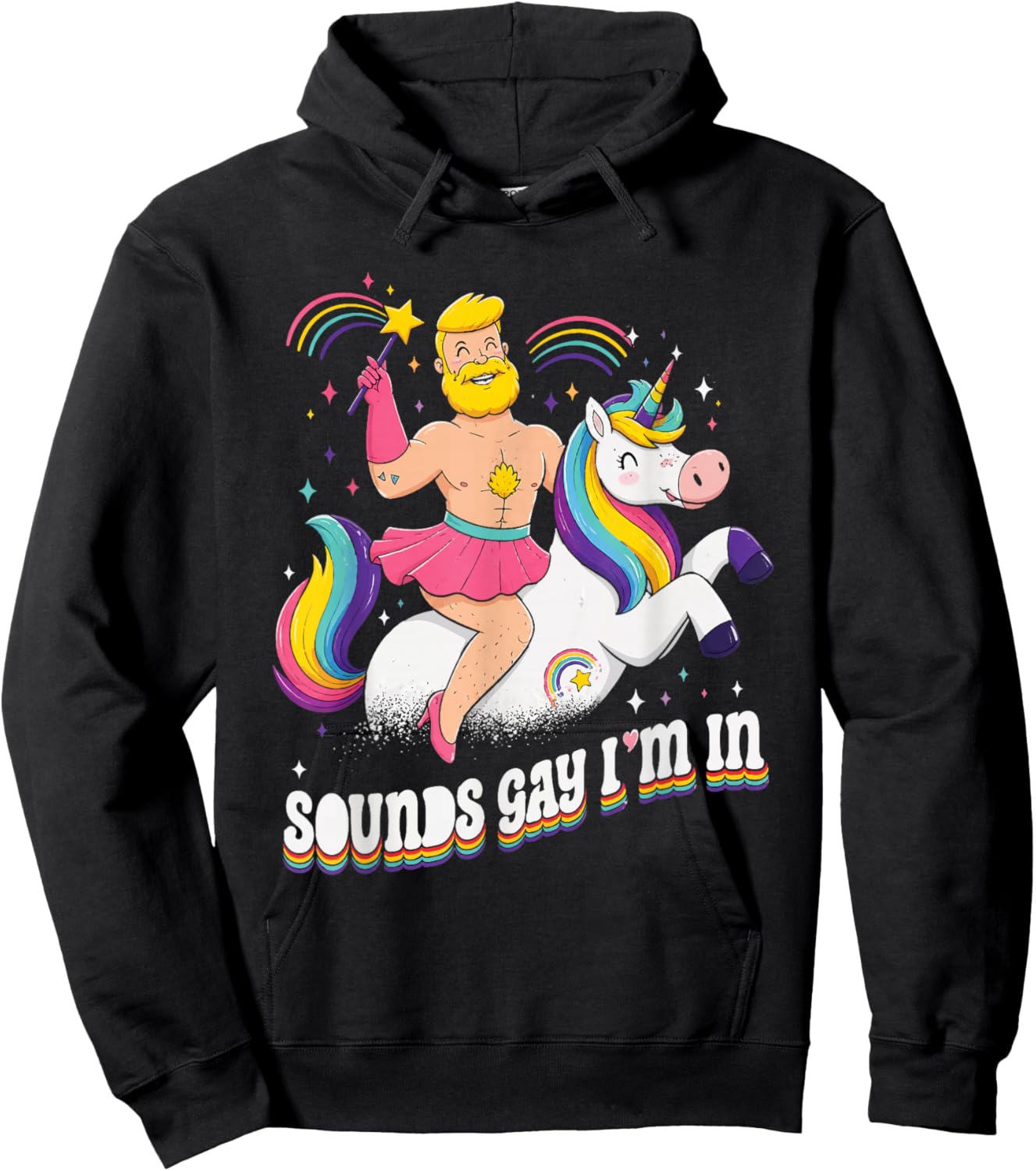 Klingt schwul I'm In Pride Rainbow Lustiges Einhorn Queer LGBTQ Hoodie - Hoodie | Black