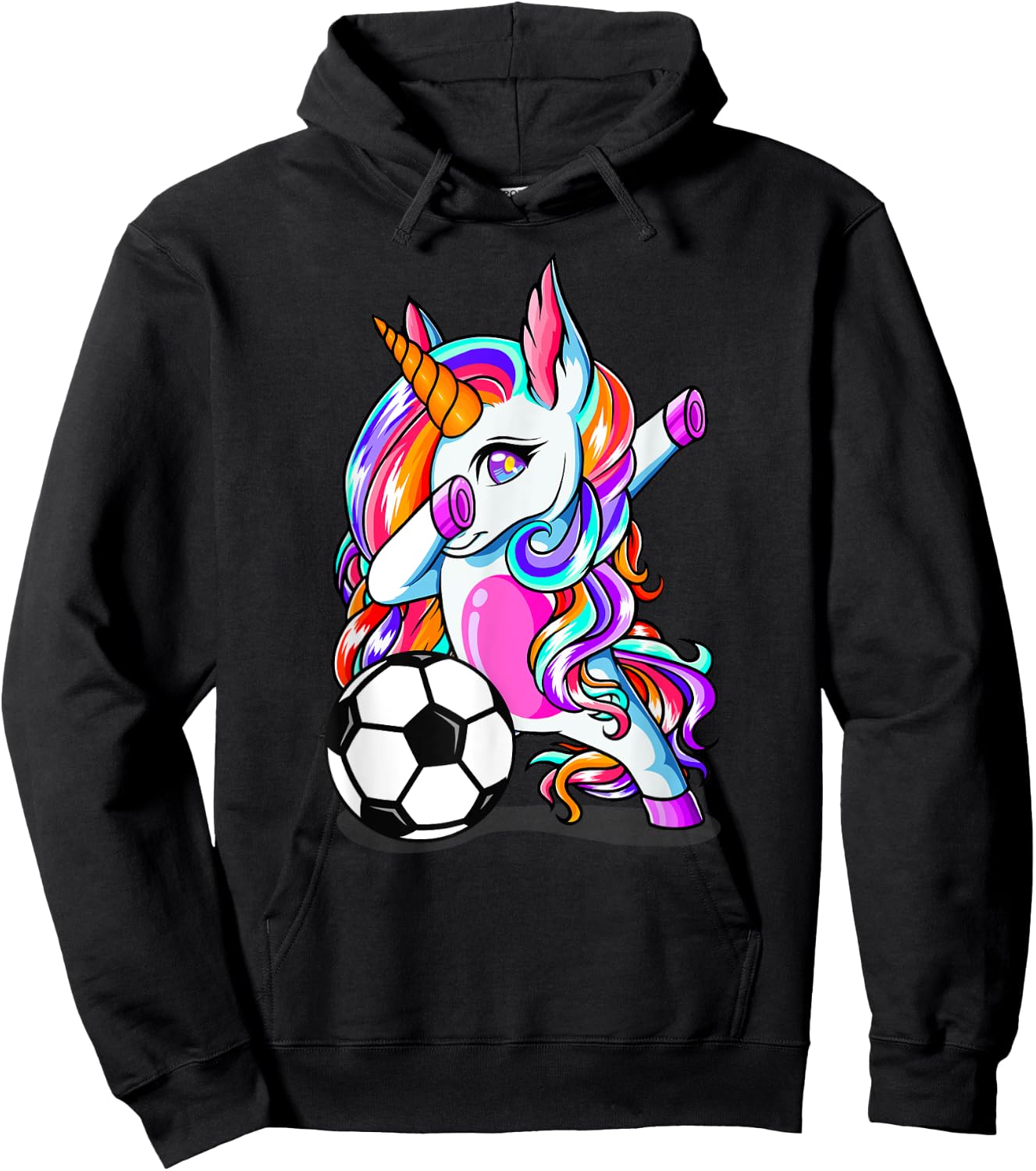 Dabbing Unicorn Football Funny Sport Soccer Lover Girl Gifts Hoodie - Hoodie | Black