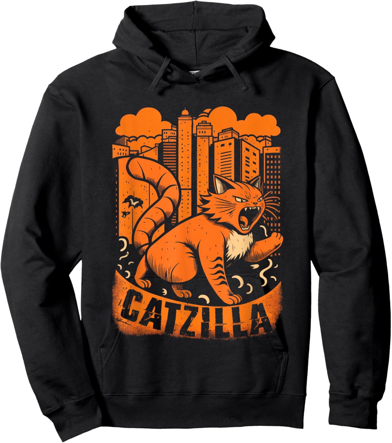 Catzilla Cat Shirt , Cat Shirt Cat Lover Hoodie - Hoodie | Black