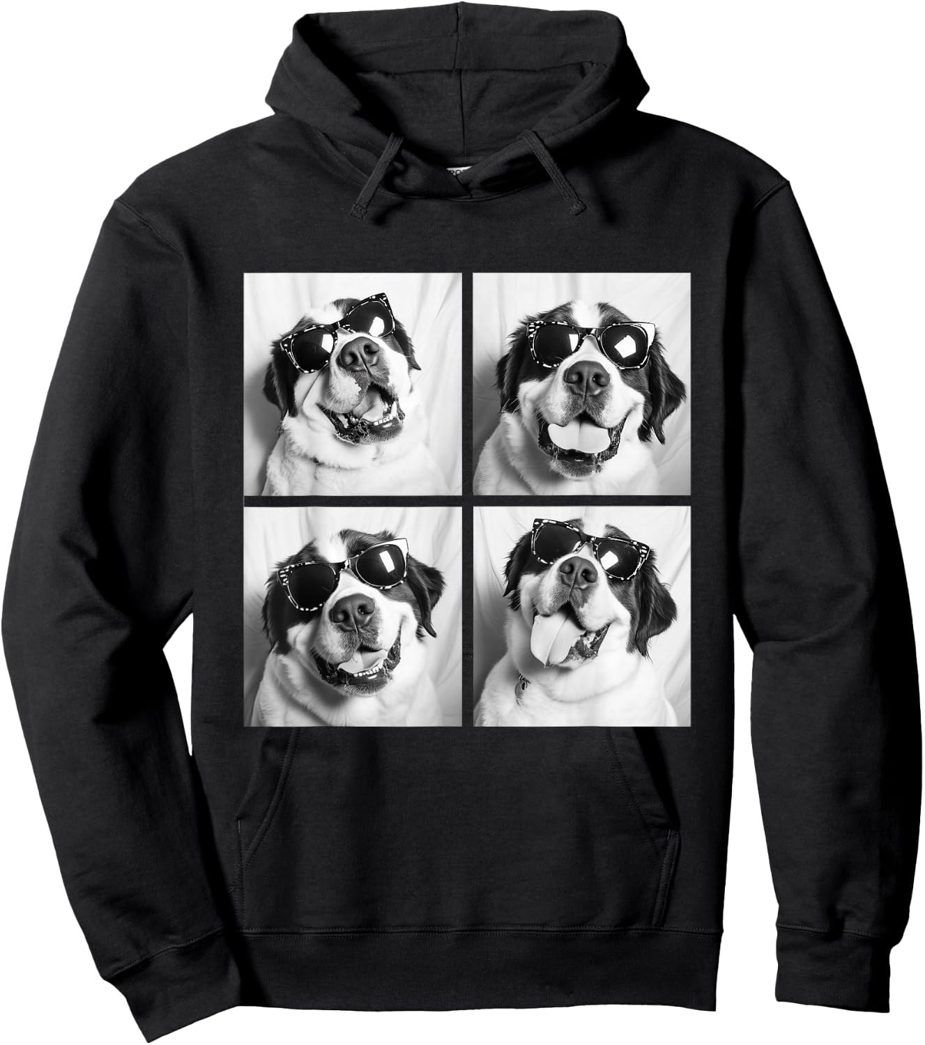 Funny St Bernard with Sunglasses Meme Dogs for Pet Owners Hoodie - Hoodie | Black