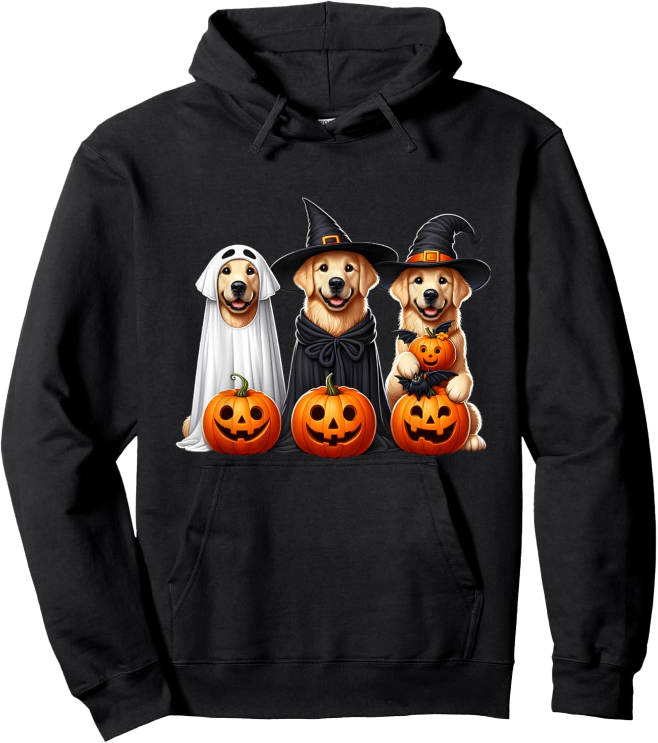 Golden Retriever Ghost Halloween Dog Lovers Hoodie - Hoodie | Black