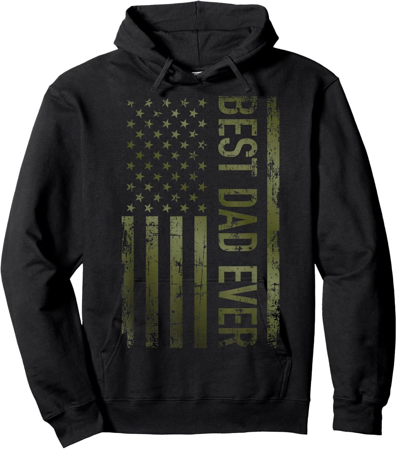 Best dad Ever American Military Camouflage Flag Gift Father Hoodie - Hoodie | Black
