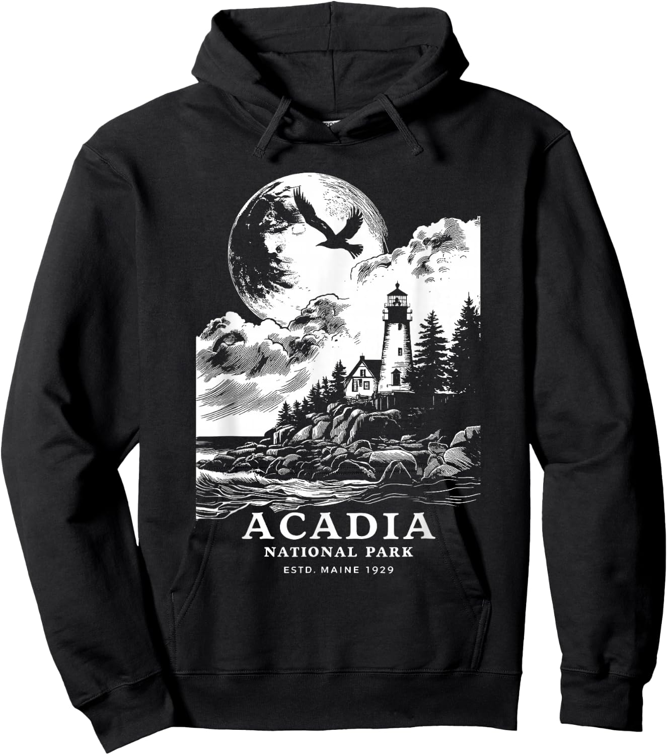 Acadia National Park Maine Vacation Souvenir Outdoors Hoodie - Hoodie | Black