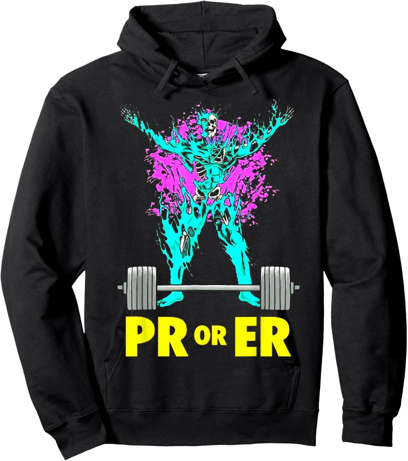 PR Or Er Weightlifting Bodybuilding workout Musclebuilding Hoodie - Hoodie | Black