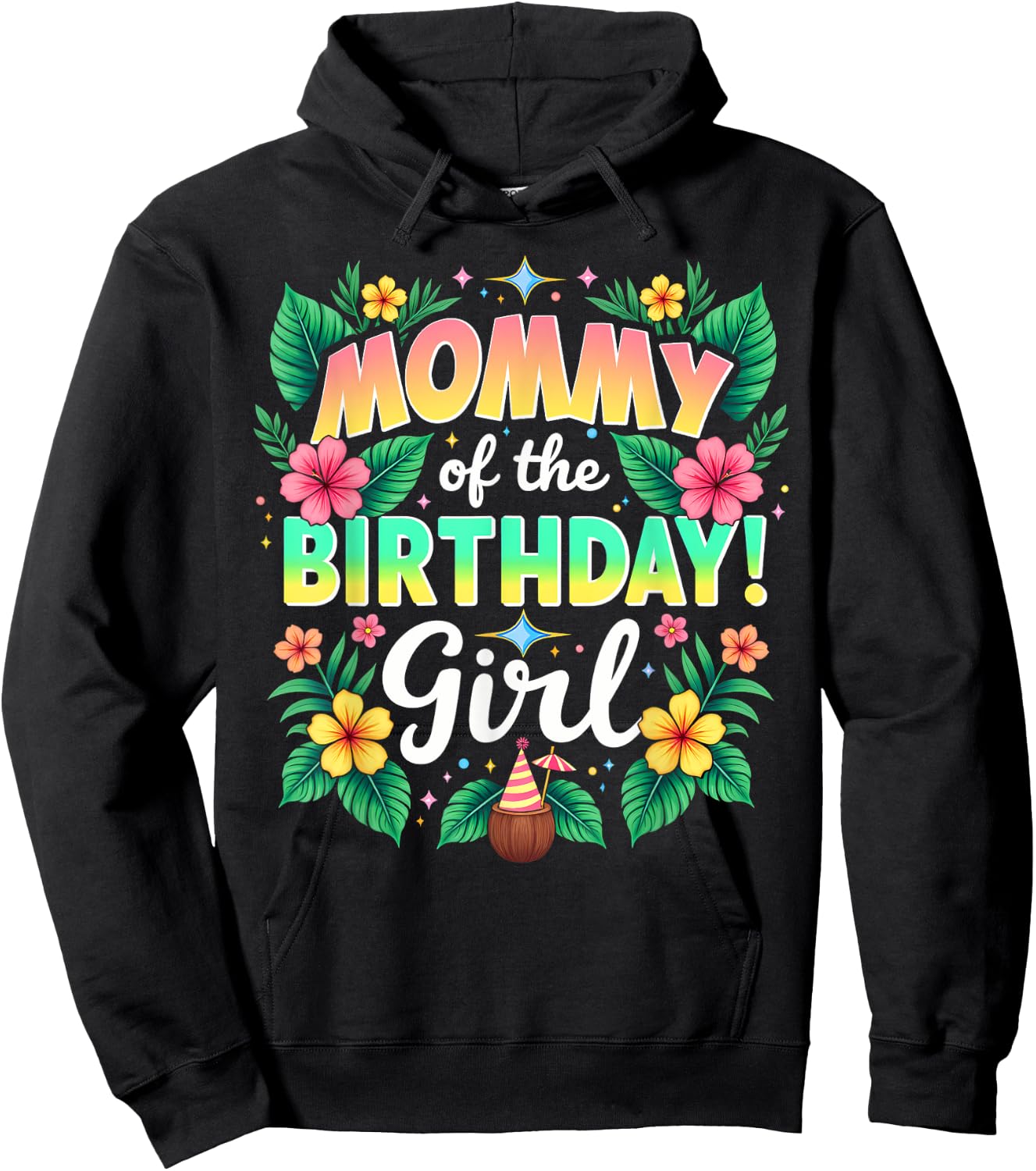 Aloha Hawaii Mom Mommy Of The Birthday Girl Hoodie - Hoodie | Black