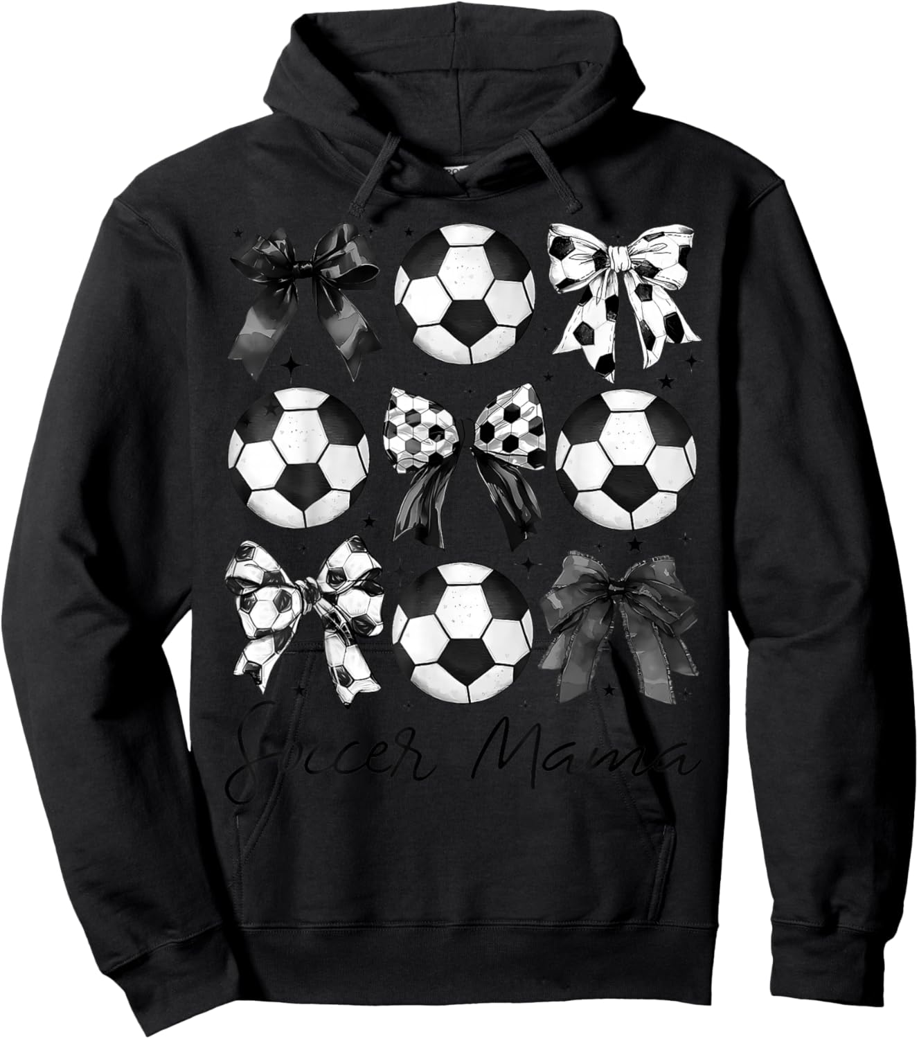 Soccer Mama Shirt Coquette Bow Soccer Mom Hoodie - Hoodie | Black