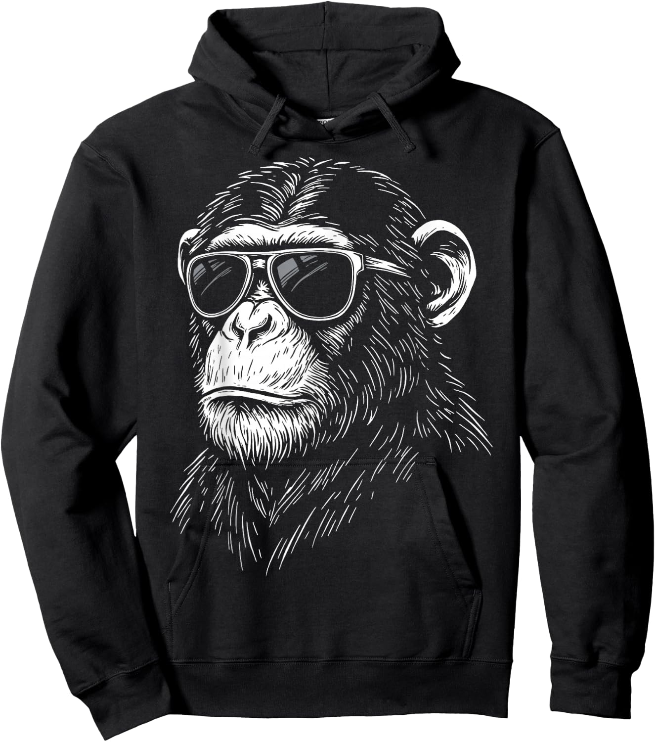 Chimpanzee Sunglasses Chimp Primate Wildlife Hoodie - Hoodie | Black