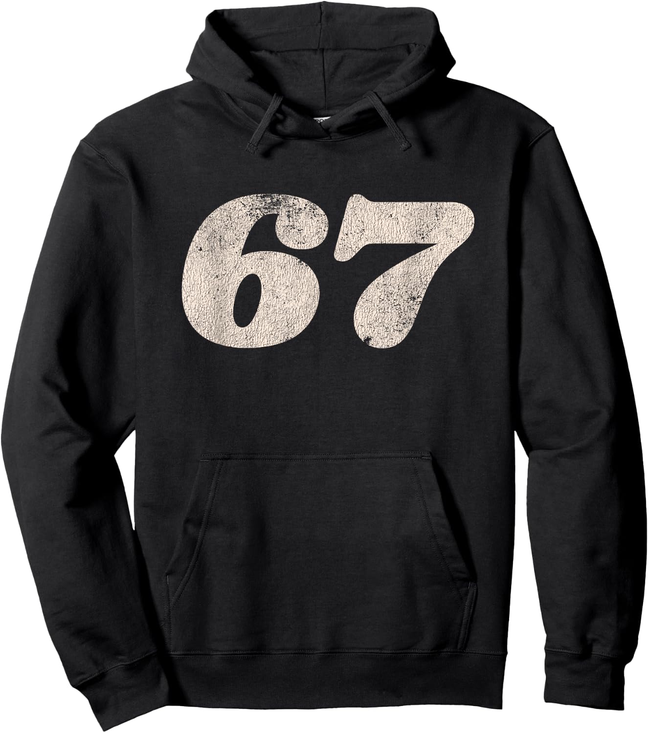 Number 67 (sixty-seven) Retro Motorcycle Racing Hoodie - Hoodie | Black