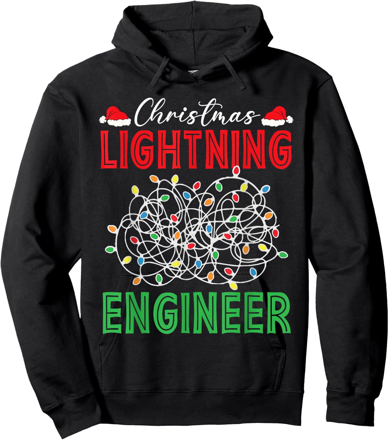 Christmas Lighting Engineer Light Show Led Festive Holiday Hoodie - Hoodie | Black