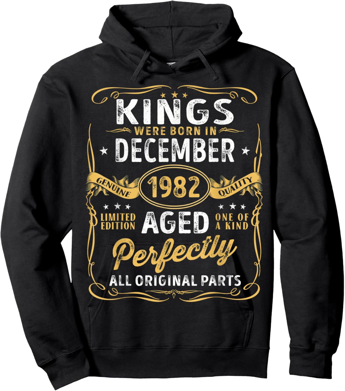 Kings Are Born In December 1982 Limited Edition Vintage Bday Hoodie - Hoodie | Black