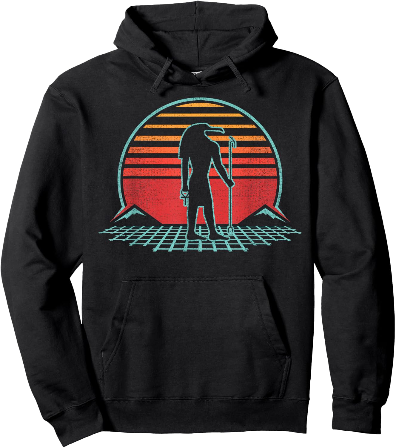 Thoth Egyptian God Retro Vintage 80s Gift Hoodie - Hoodie | Black