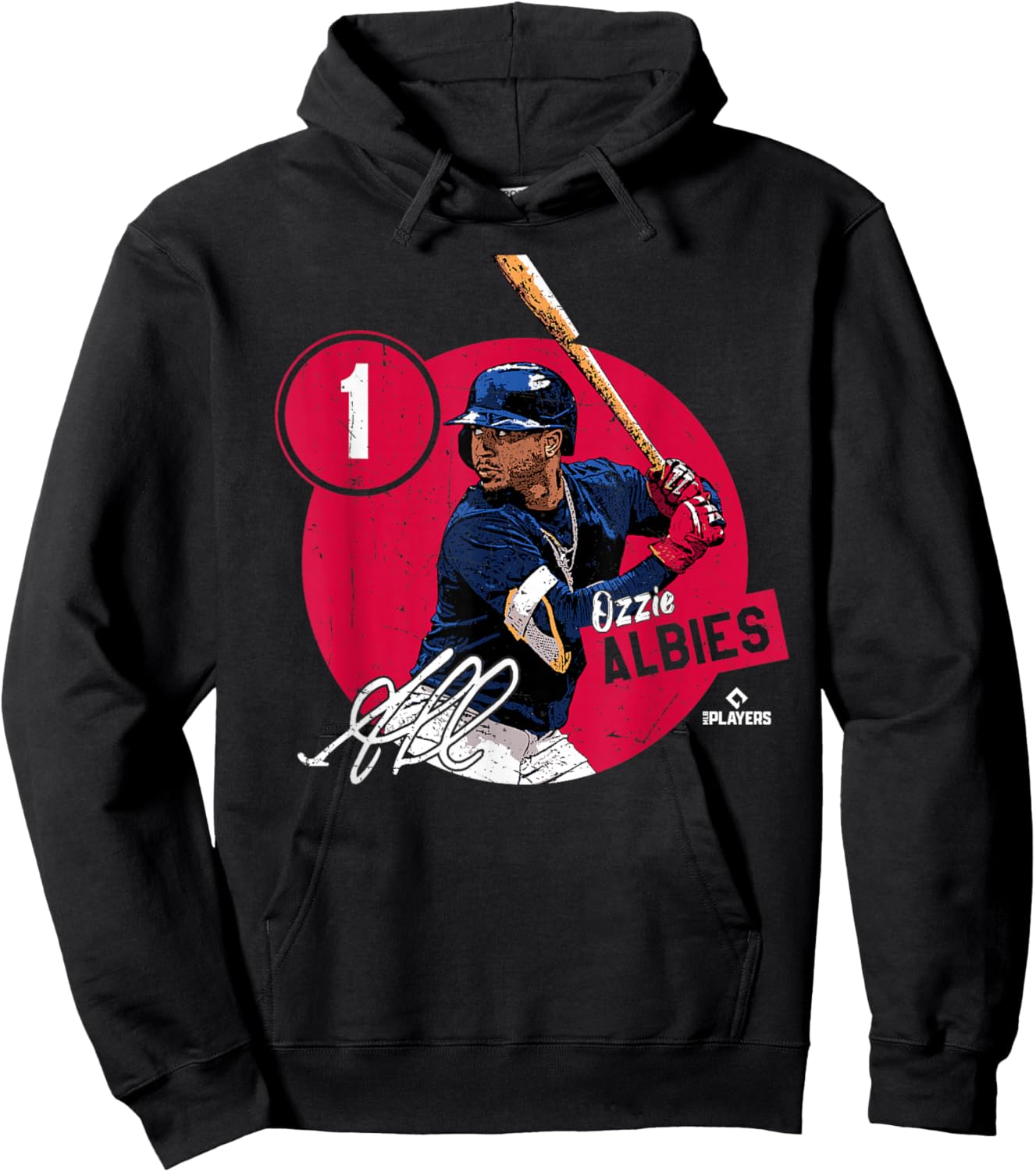 Ozzie Albies | Atlanta Baseball MLB Players | MLBALB4011 Hoodie - Hoodie | Black