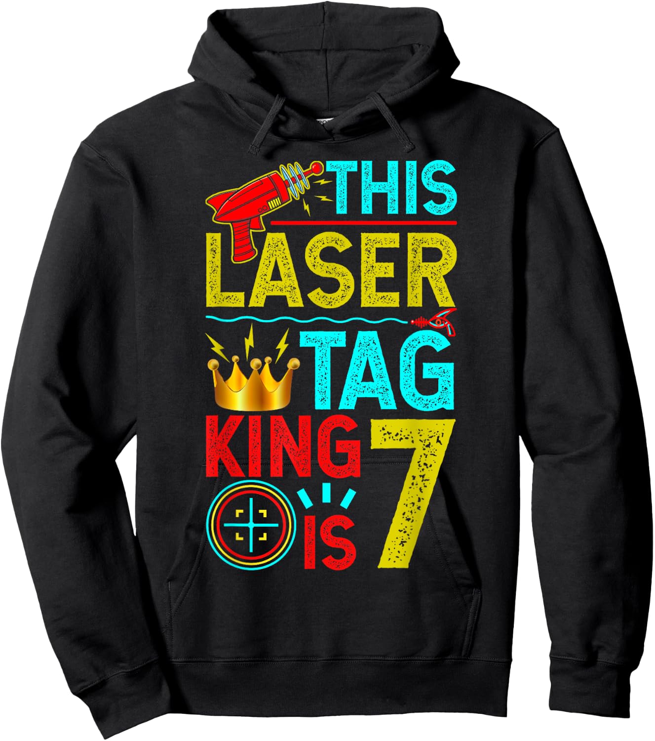 This Laser Tag King is 7 Years Shirts & Lasertag Gift Hoodie - Hoodie | Black