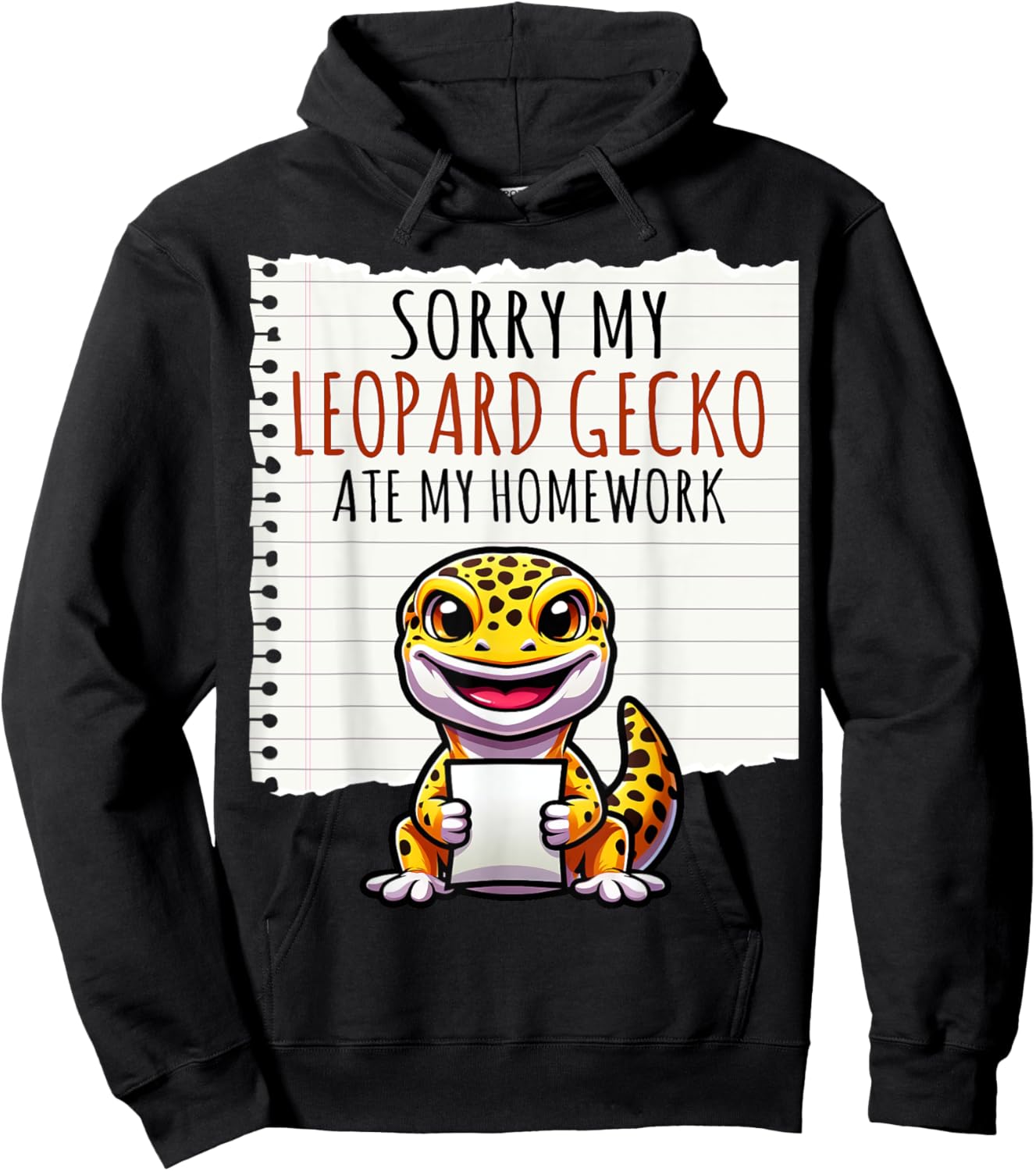 Sorry My Leopard Gecko Ate My Homework Cute Gecko Lover Kids Hoodie - Hoodie | Black