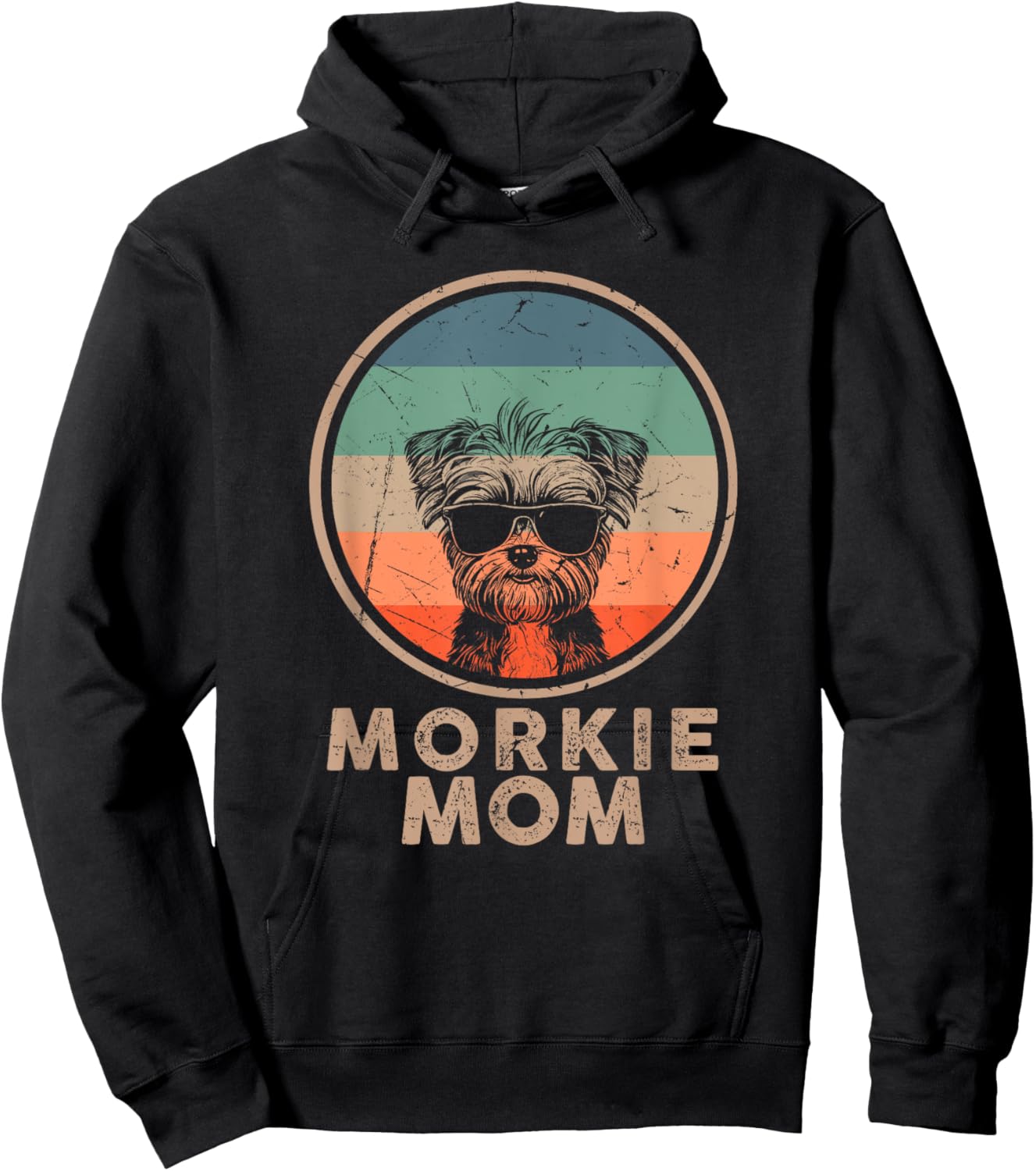 Vintage Morkie Dog Mom Gifts Retro Dog Mom Lover Hoodie - Hoodie | Black