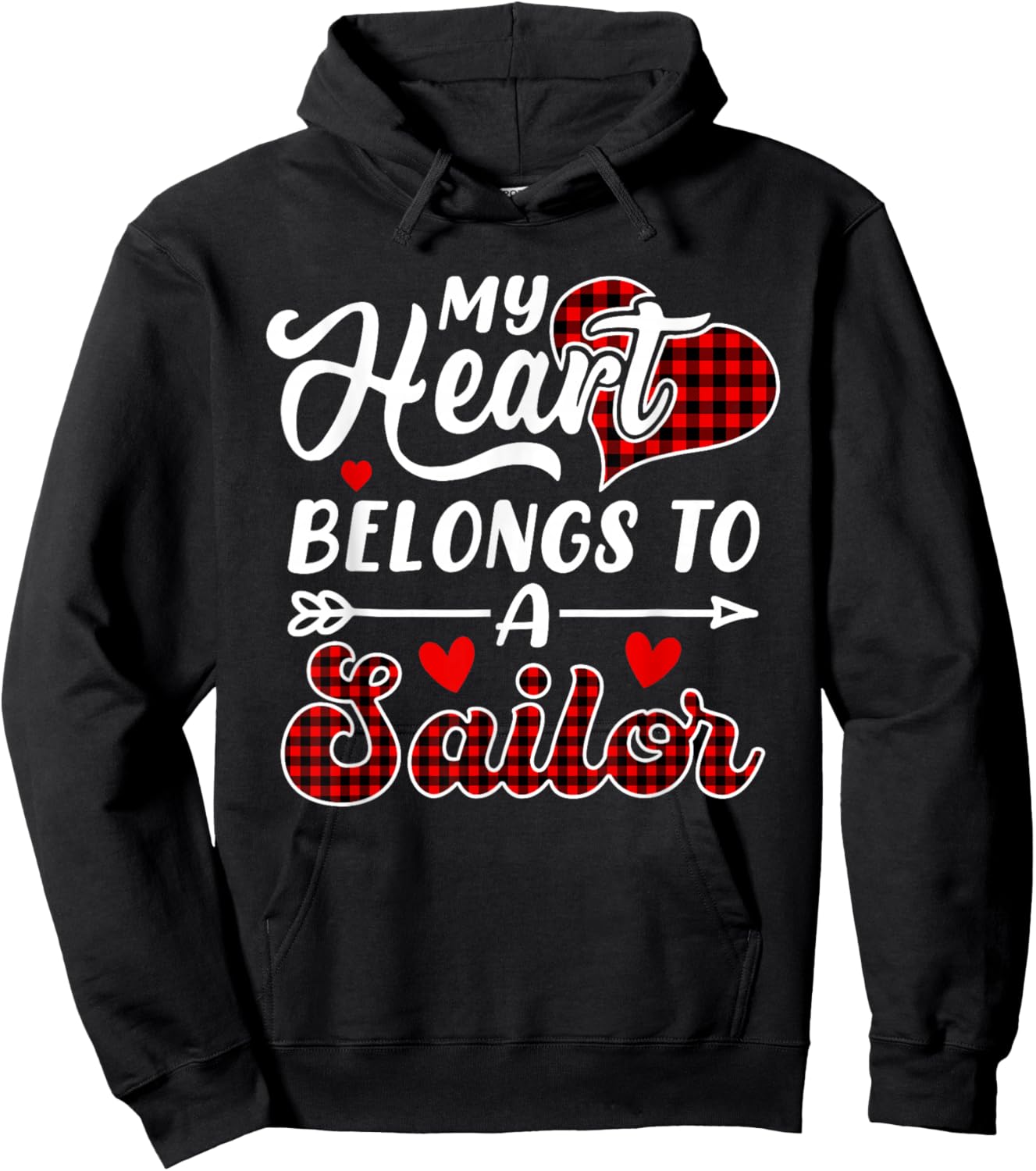 My Heart Belongs To A Sailor Funny Valentine's Day Hoodie - Hoodie | Black