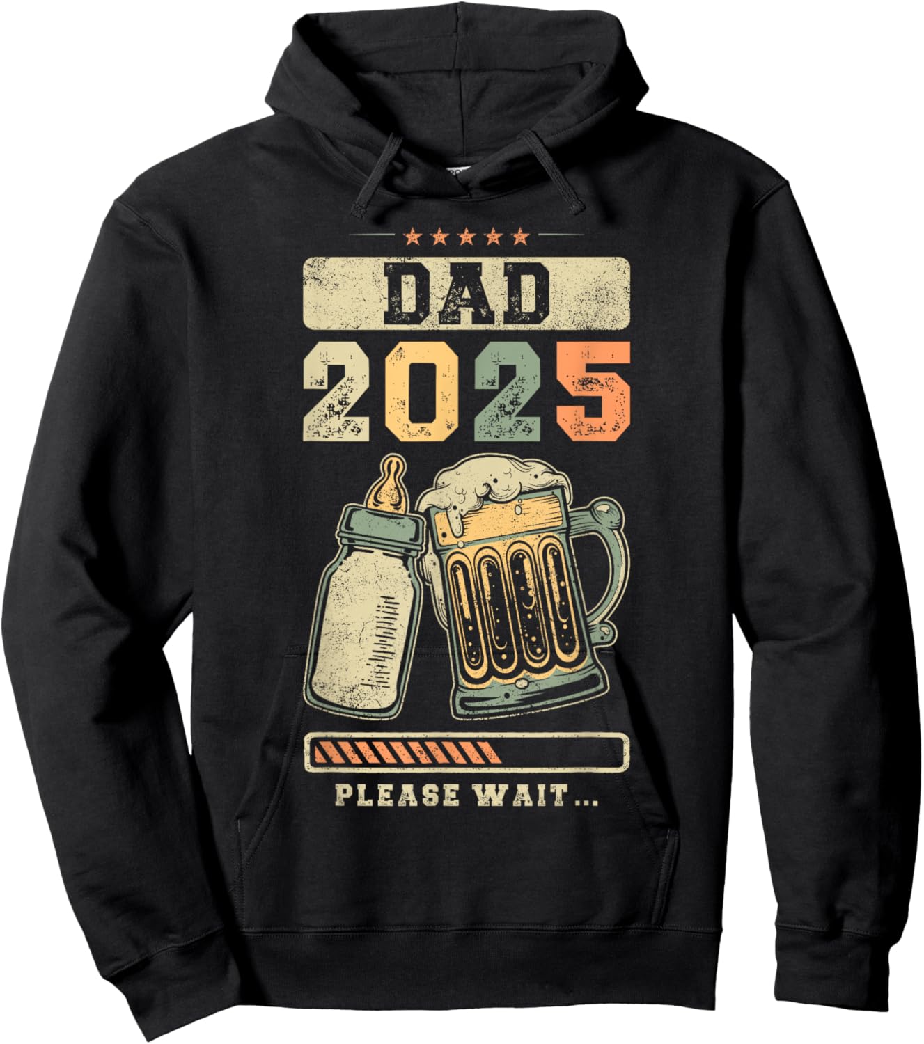 Dad 2025, Pregnancy Reveal, Expecting Father, Future Daddy Hoodie - Hoodie | Black