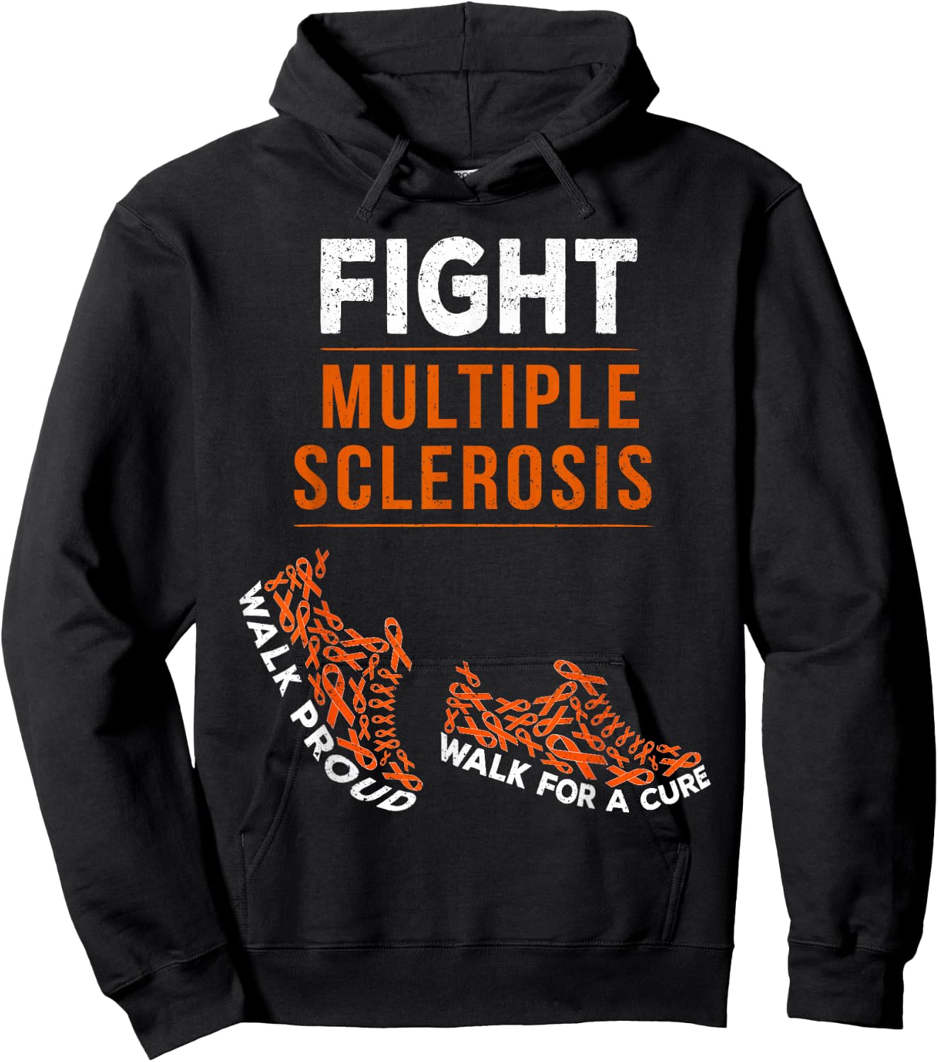 Fight Multiple Sclerosis MS Awareness Warrior Ribbon Hoodie - Hoodie | Black