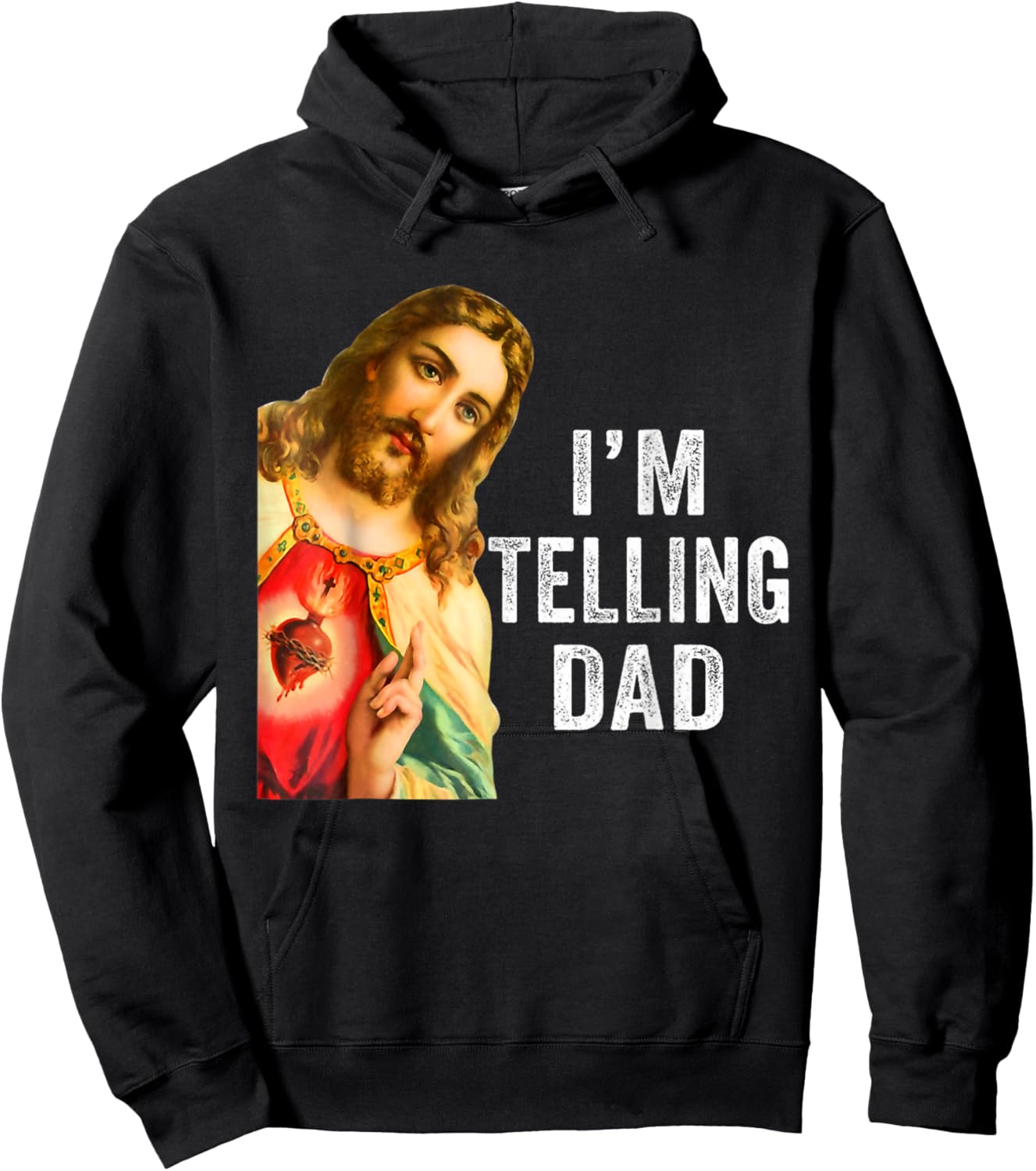 Retro Sunset Jesus I'm Telling Dad Costume Women Hoodie - Hoodie | Black