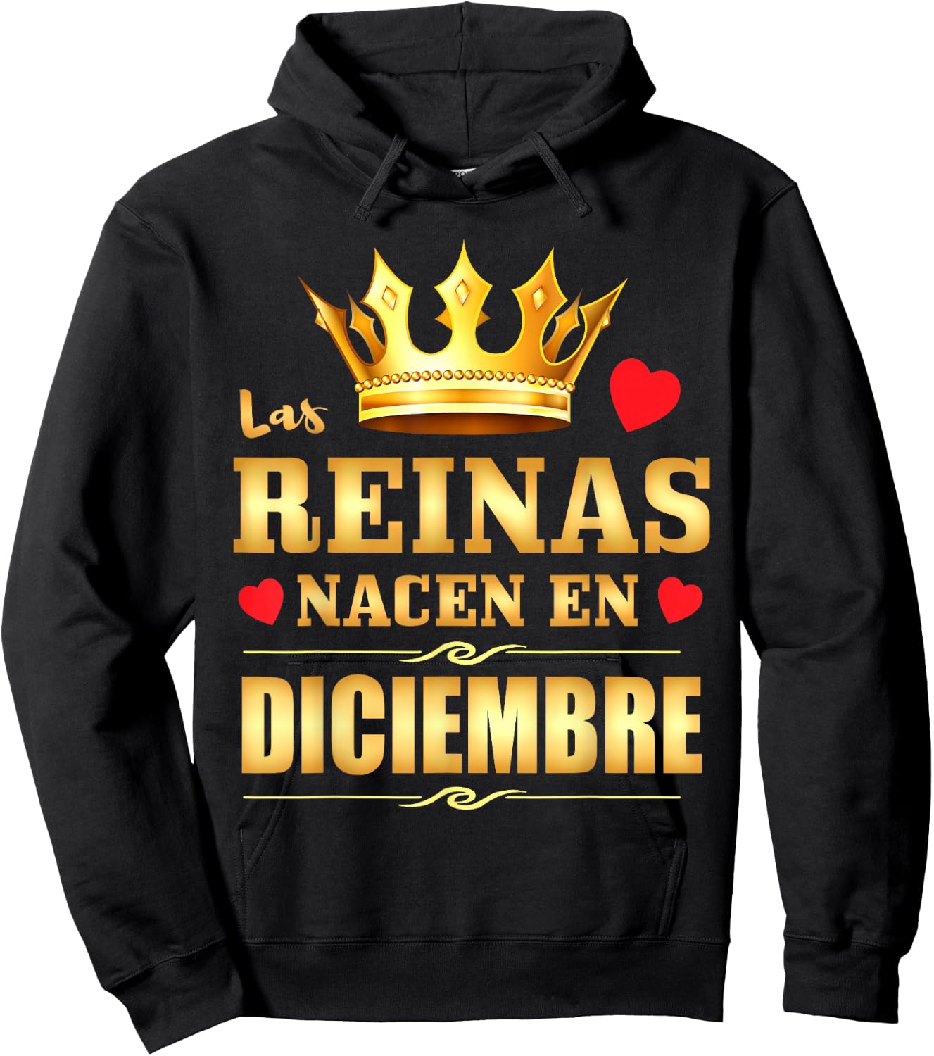 Reinas Nacen En Diciembre Cumpleaños December Birthday Queen Hoodie - Hoodie | Black