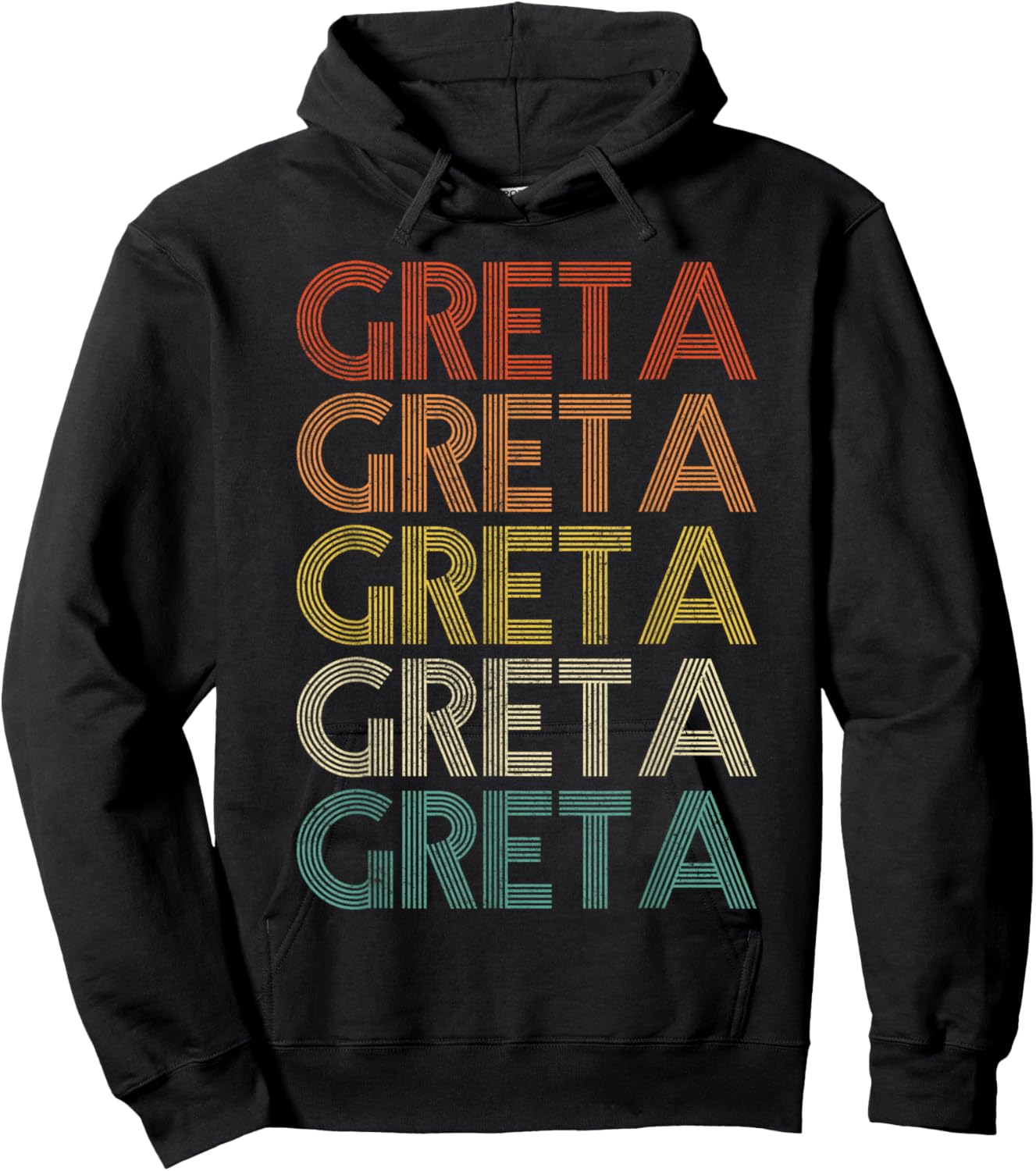 Greta Vintage Retro Hoodie - Hoodie | Black