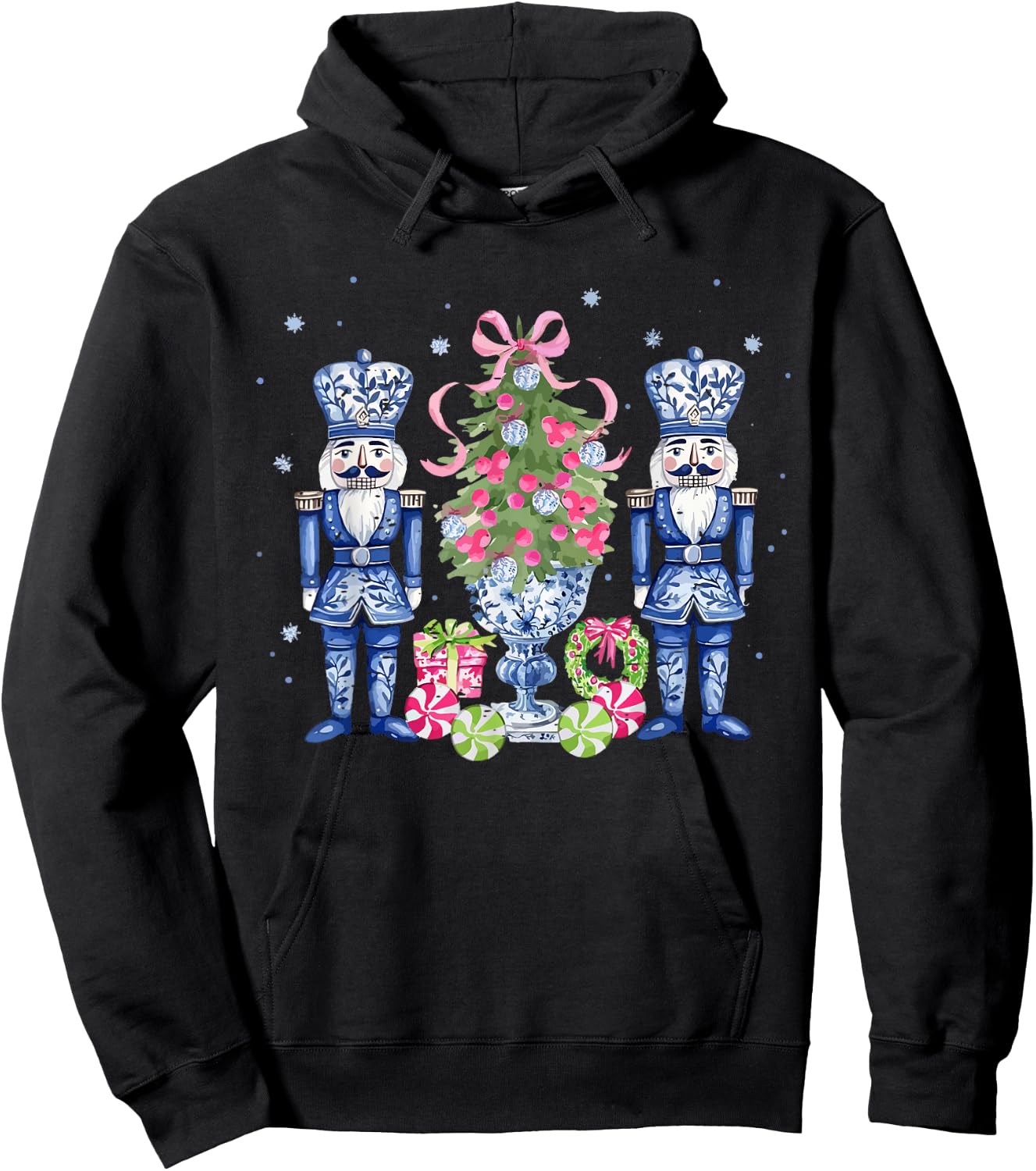 Funny Chinoiserie Nutcracker Christmas Holiday Cute Xmas Hoodie - Hoodie | Black