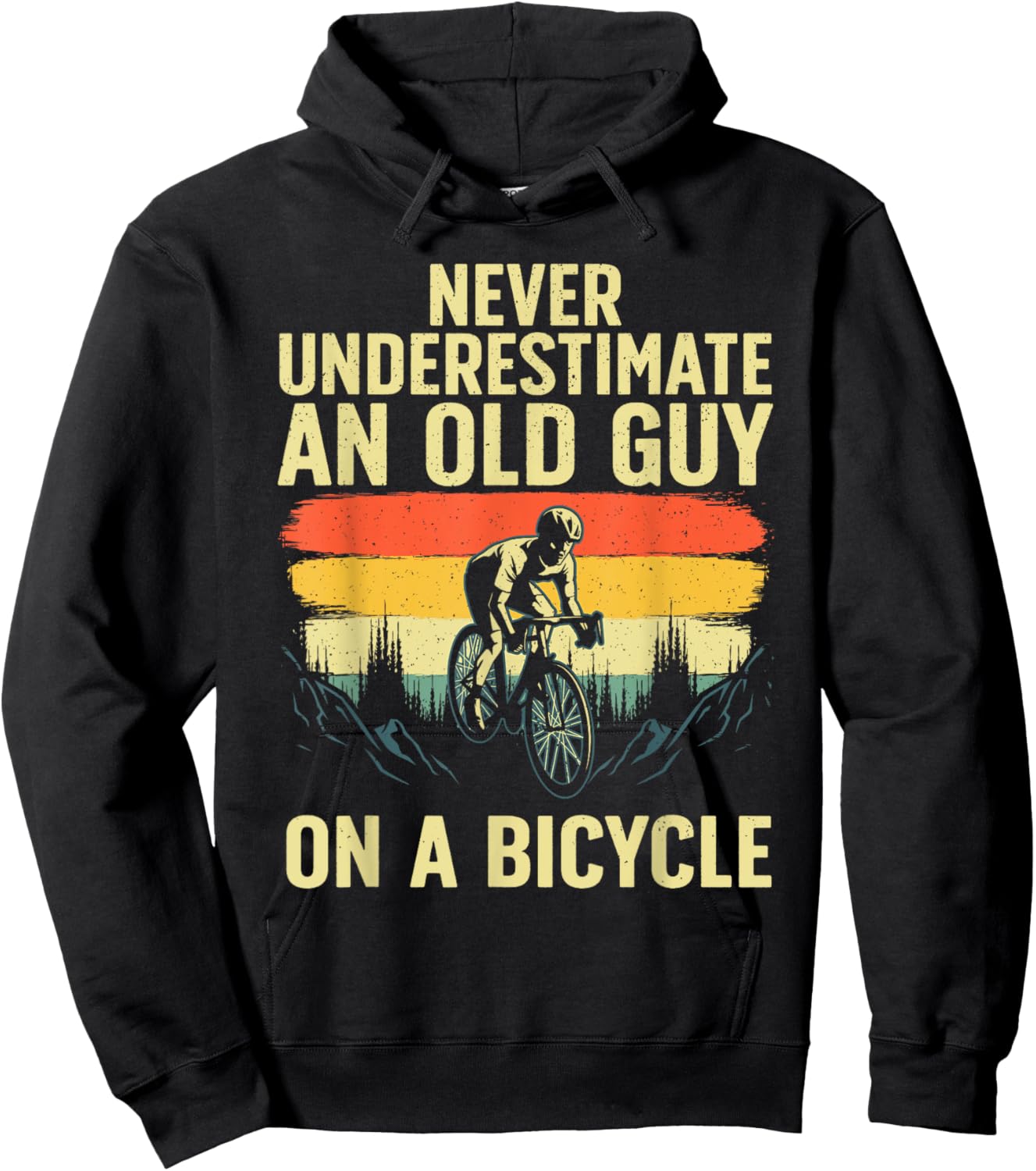 Cool Cycling Art Grandpa Bicycle Riding Cycle Racing Hoodie - Hoodie | Black
