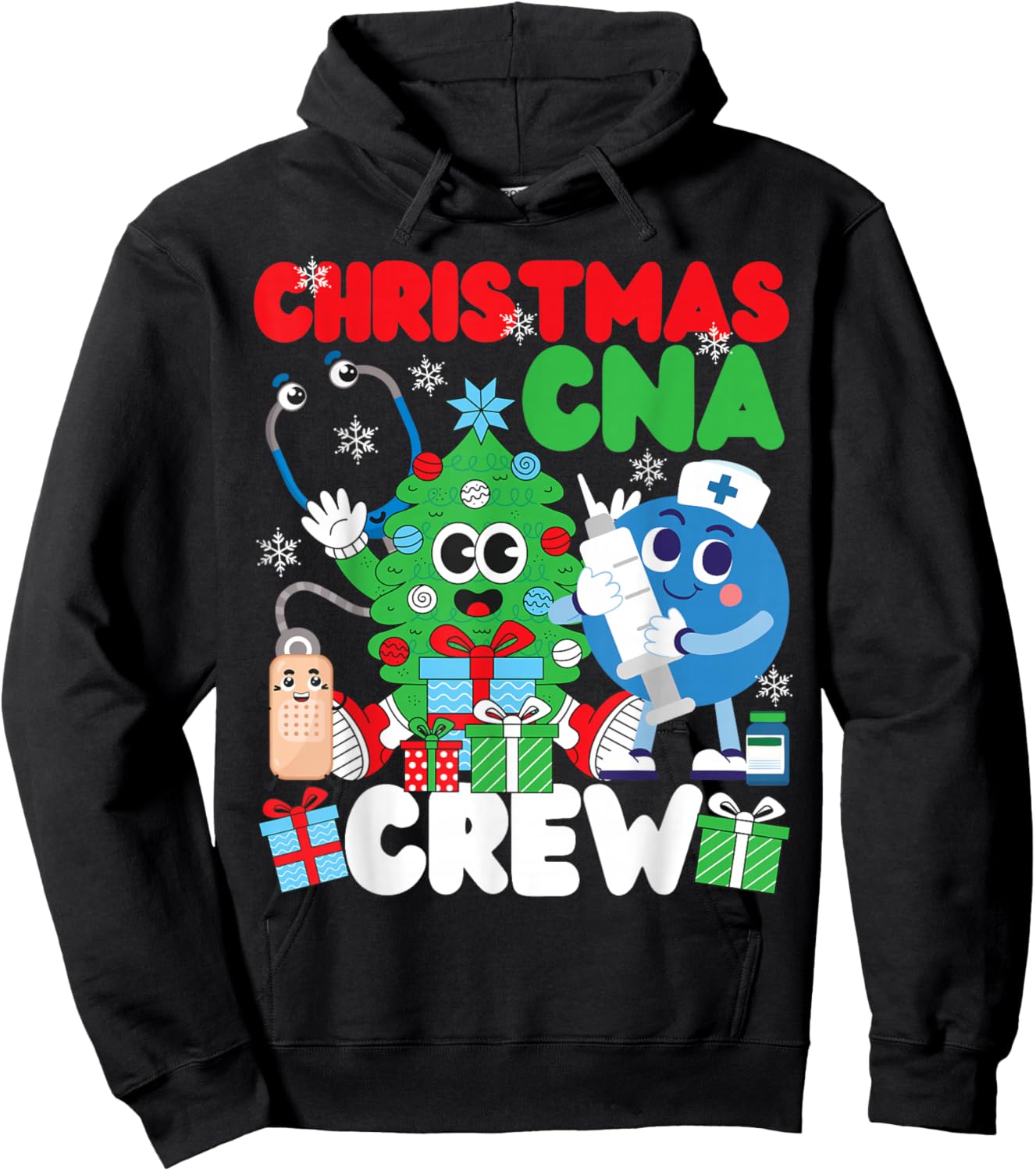 CNA Nurse Certified Nursing Assistant Christmas Christmas Hoodie - Hoodie | Black