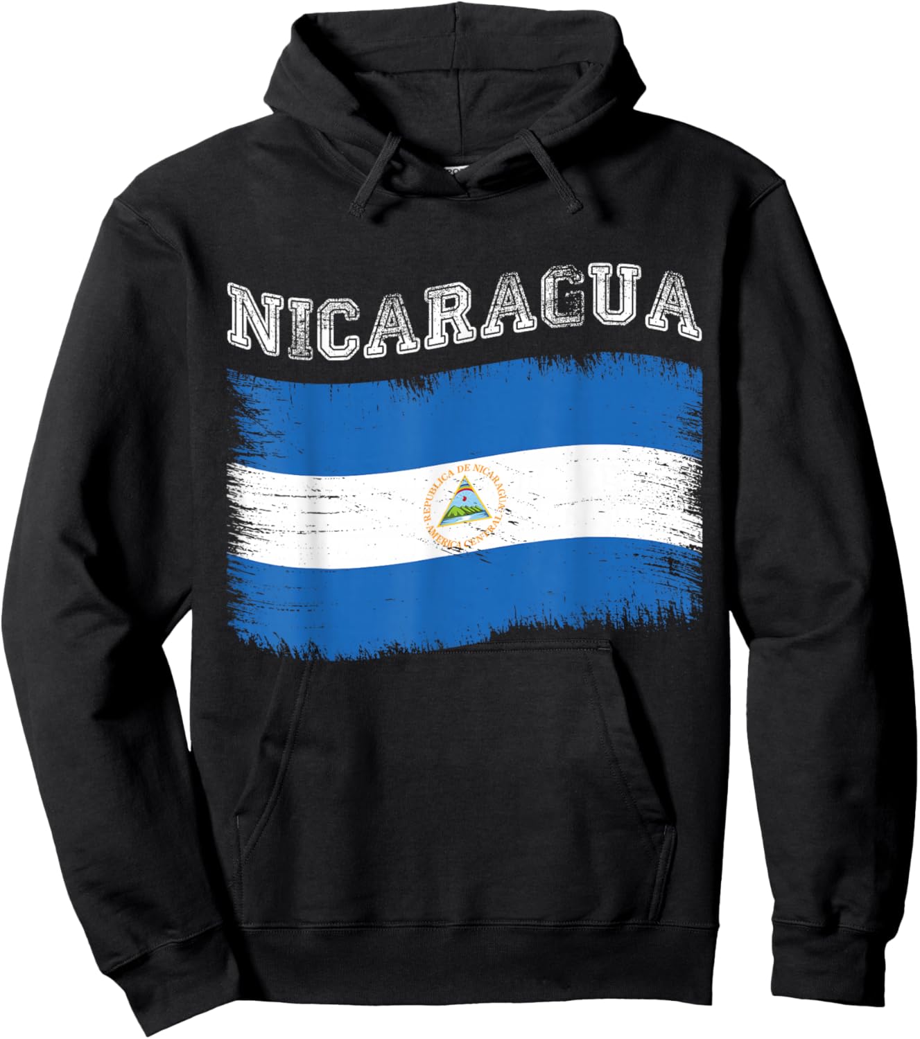 Nicaraguan Flag Tourist Holiday Destination Nicaragua Flag Hoodie - Hoodie | Black