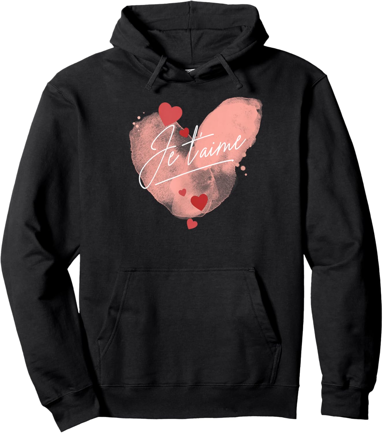 "Je t'aime" an elegant declaration of love, I love you Hoodie - Hoodie | Black