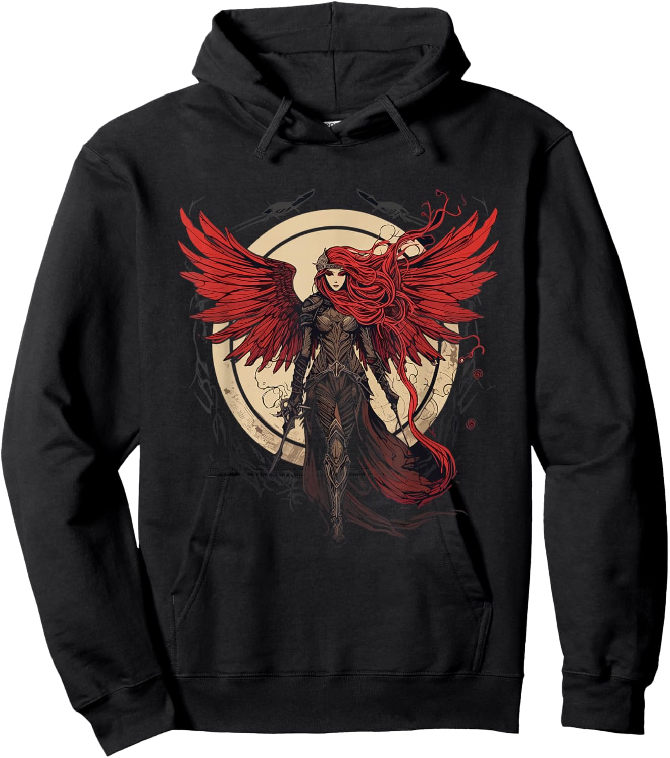 Powerful Valkyrie - Norse Warrior Angel of Death Valkyrie Hoodie - Hoodie | Black