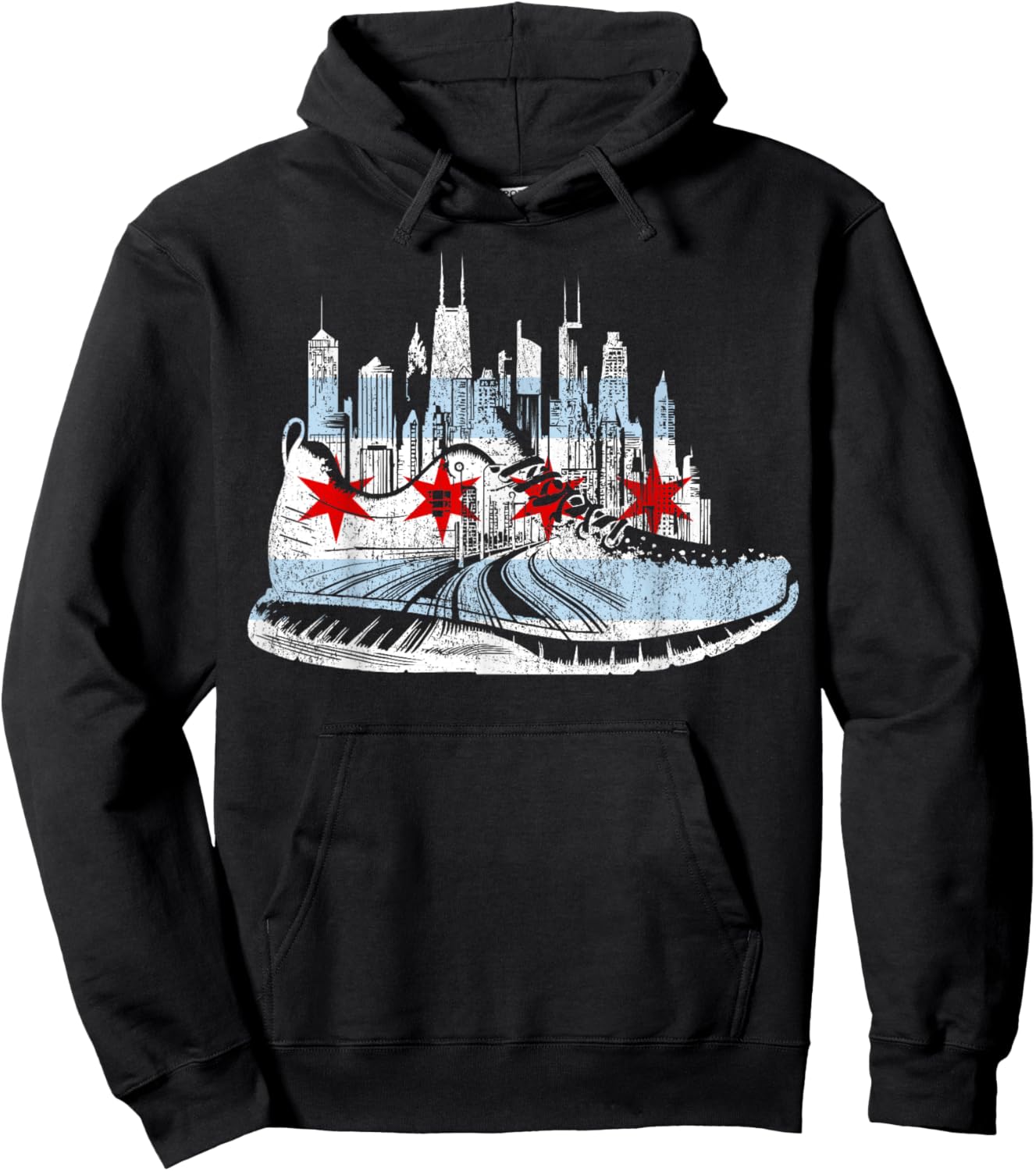 Chicago Runner Run Marathons Running Jogger Motivational Hoodie - Hoodie | Black