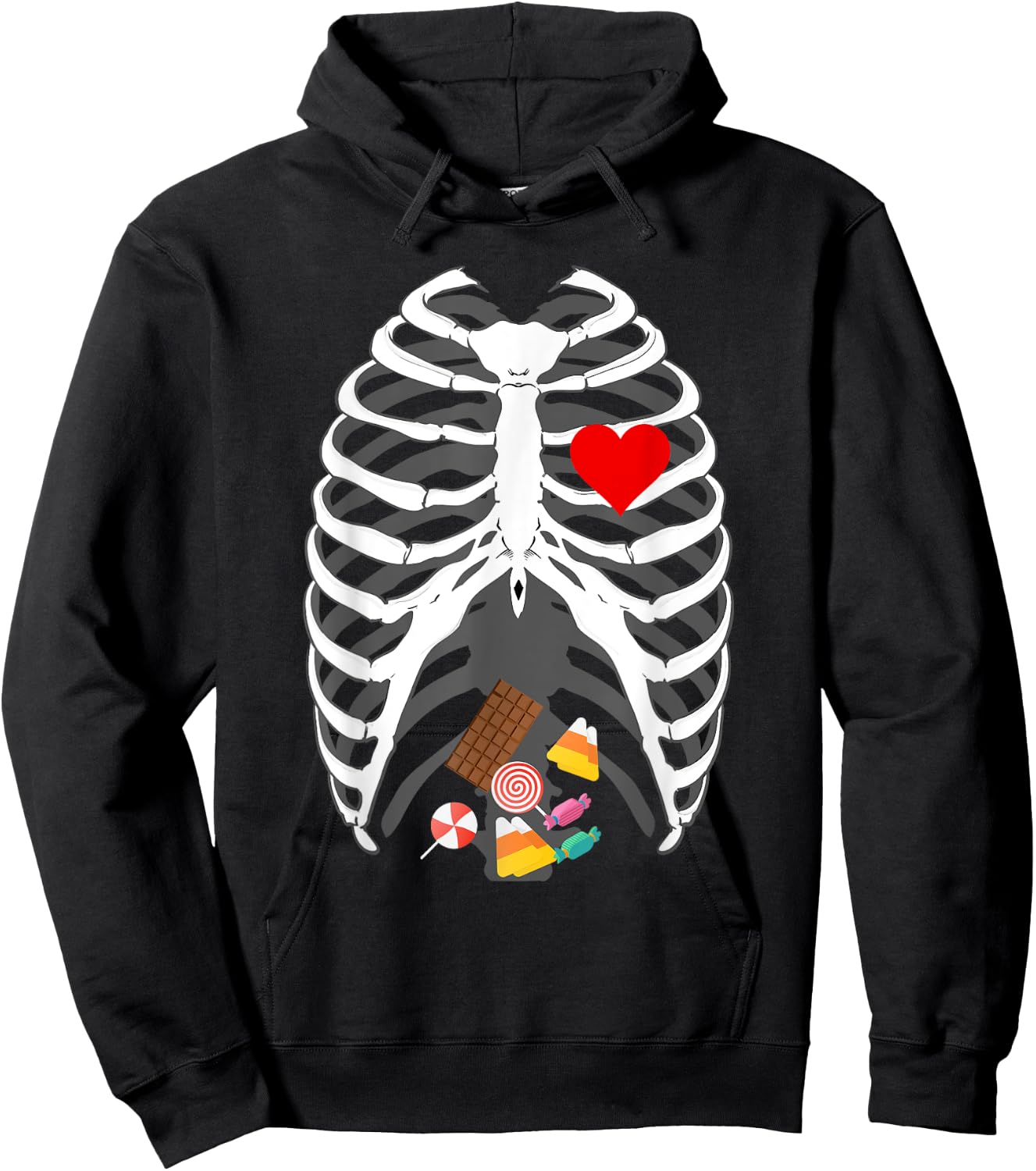 Halloween skeleton X-Ray Candy Belly funny Halloween costume Hoodie - Hoodie | Black