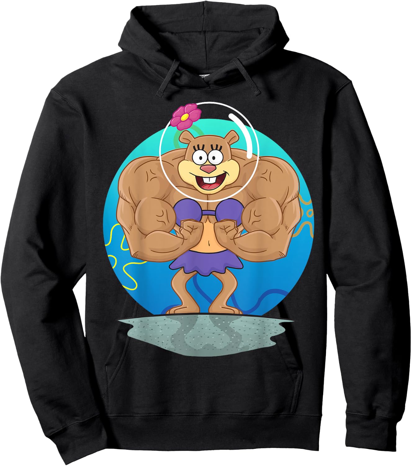 Mademark x SpongeBob SquarePants - Sandy Cheeks Muscle Hoodie - Hoodie | Black