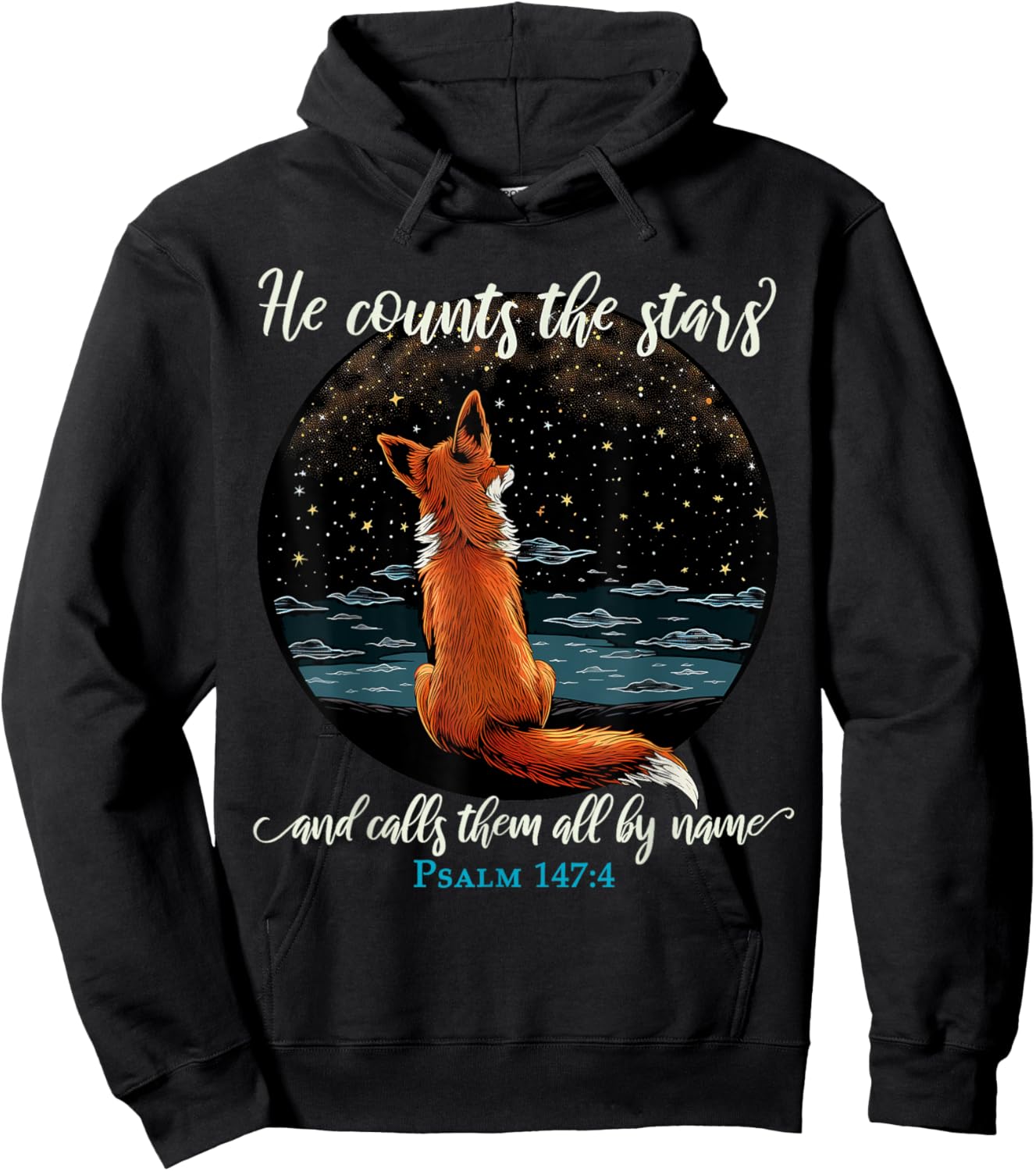 He Counts The Stars And Calls Them All By Name Psalm 147:4 Hoodie - Hoodie | Black