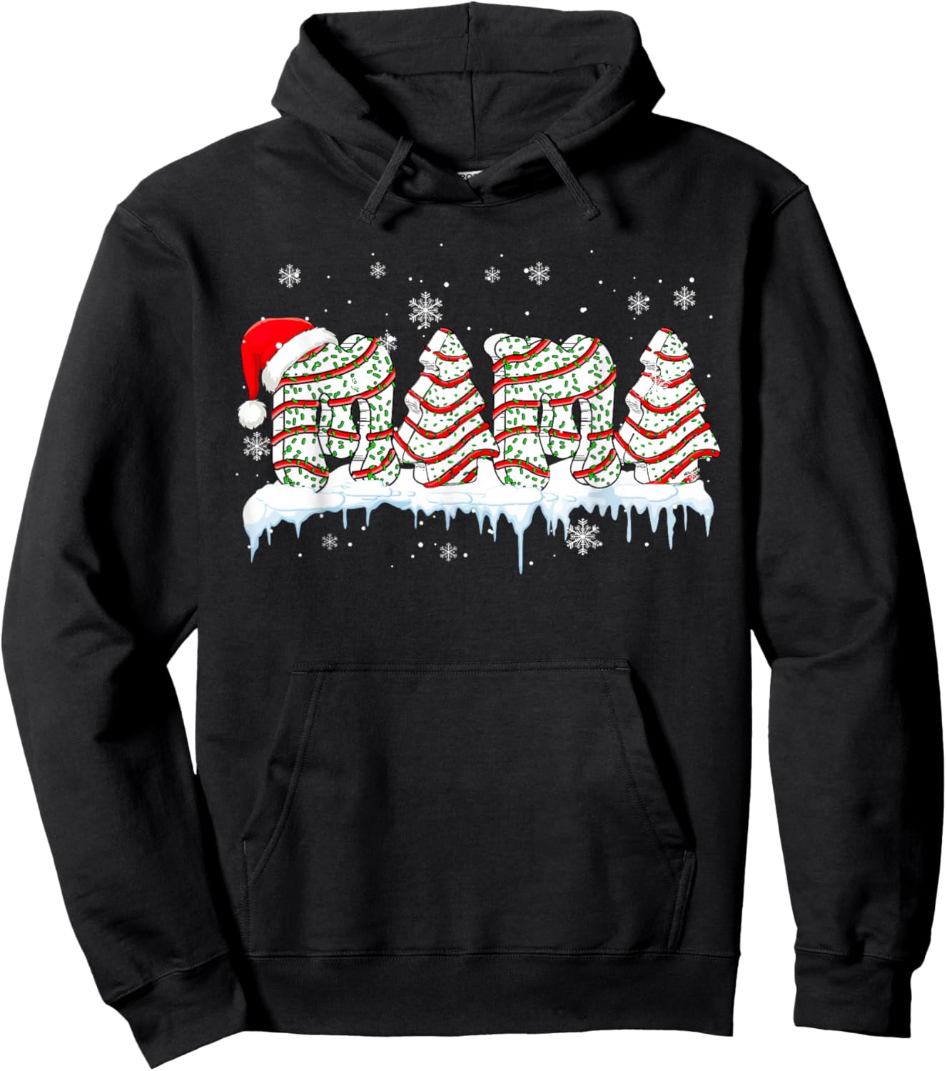Mama Christmas Tree Cake Baker Santa Costume Family Group Hoodie - Hoodie | Black