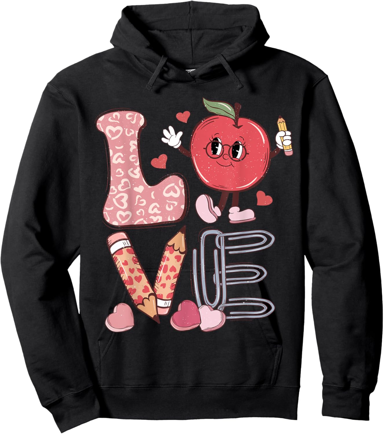 Teacher Love Retro Groovy Teachers Day Hoodie - Hoodie | Black