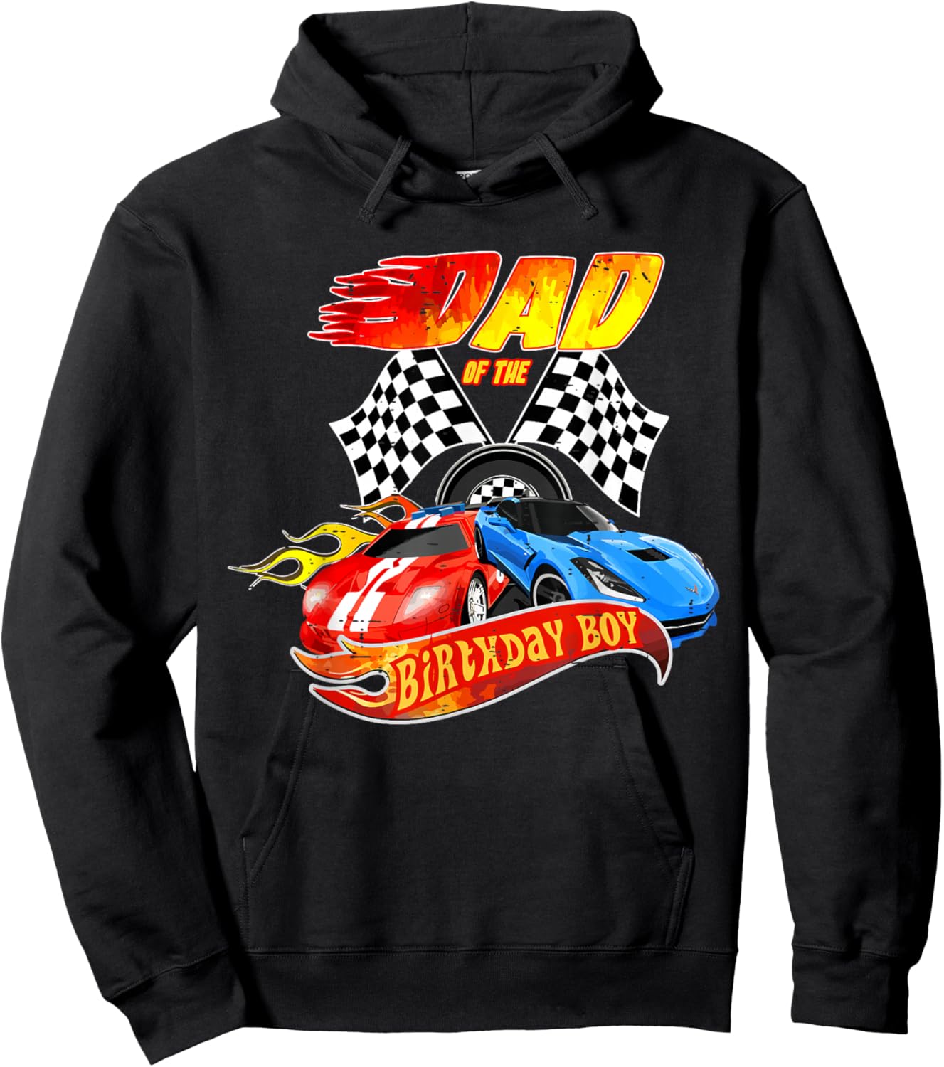 Dad Of The Birthday Boy Race Car Birthday Party Racing Cute Hoodie - Hoodie | Black