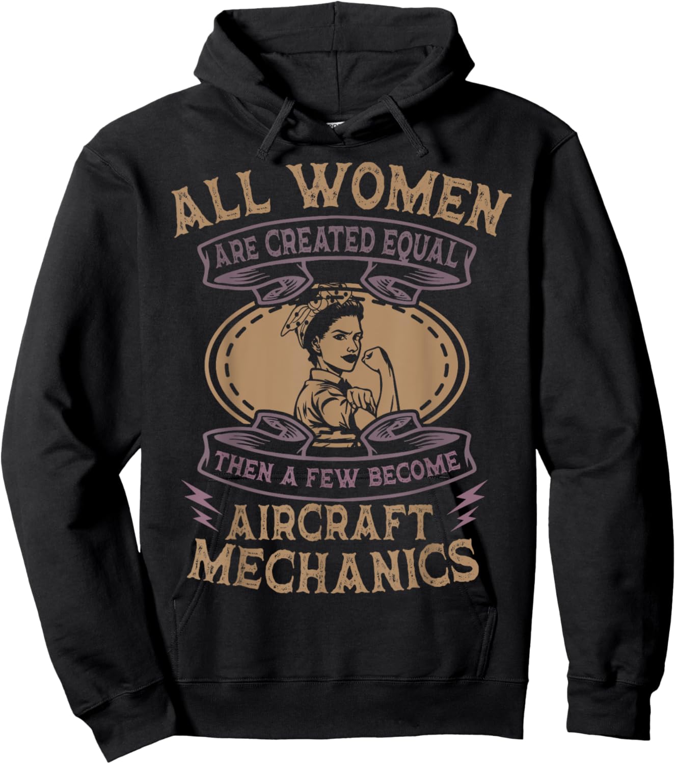 Aircraft Mechanic Airplane Aviation Maintenance Tech Woman Hoodie - Hoodie | Black