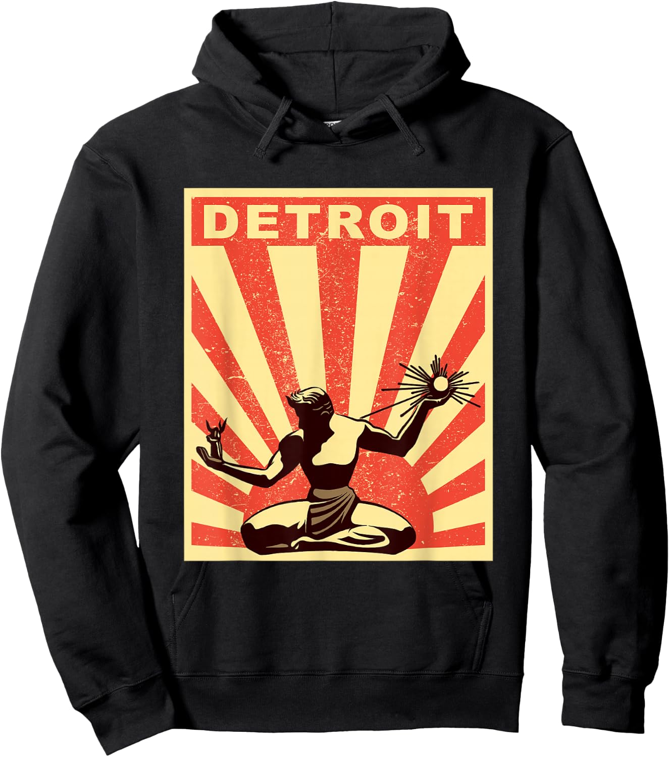 Detroit Shirt | Vintage Spirit of Detroit Hoodie - Hoodie | Black