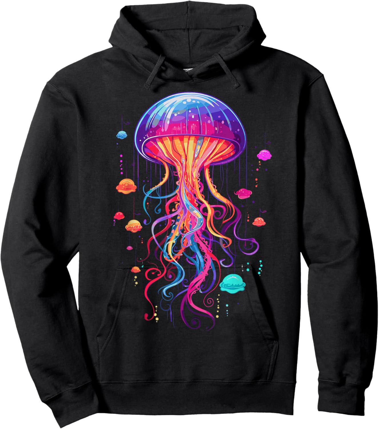 Jellyfish Ocean Animal Scuba Diving Rainbow Jelly Fish Hoodie - Hoodie | Black