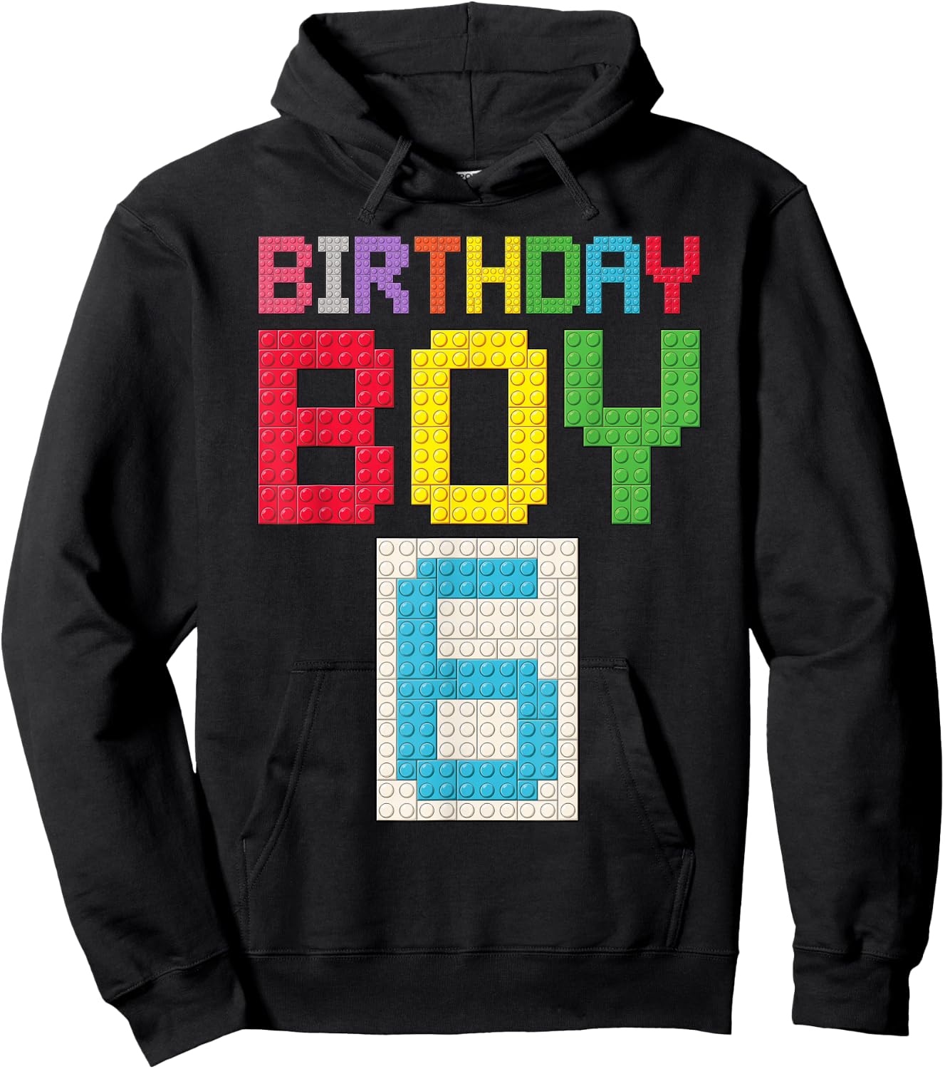 6th Birthday Boy Master Builder 6 Years Old Block Building Hoodie - Hoodie | Black