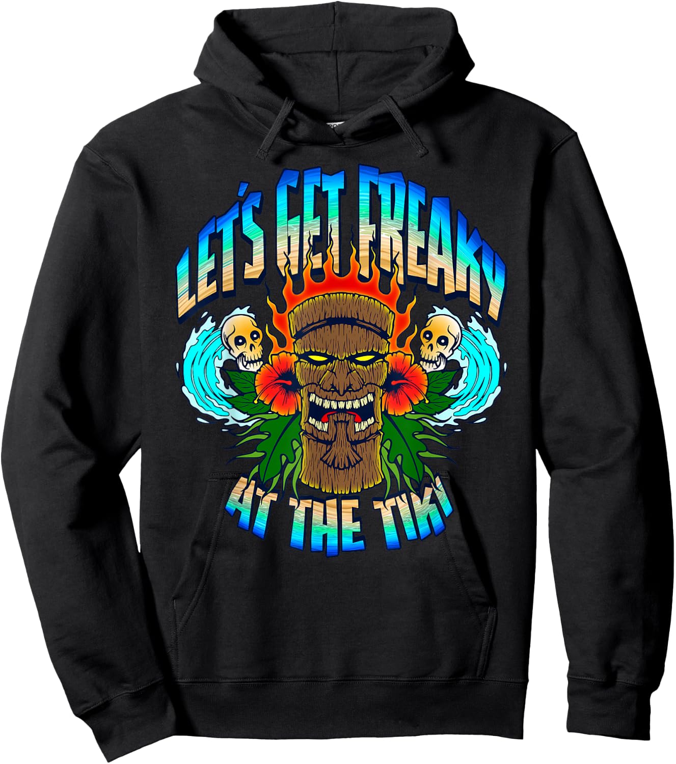 Let's Get Freaky At The Tiki Summer Surfing Hoodie - Hoodie | Black