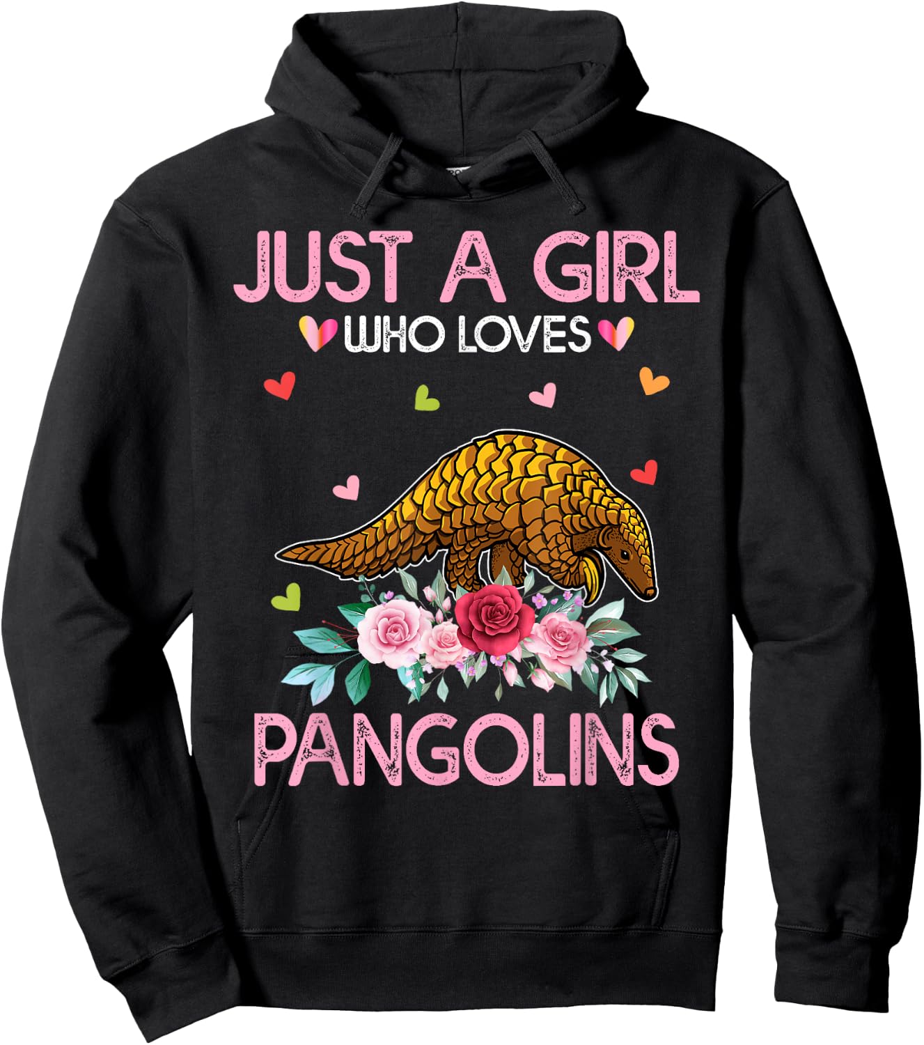 Pangolin Kids Just A Girl Who Loves Pangolins Hoodie - Hoodie | Black