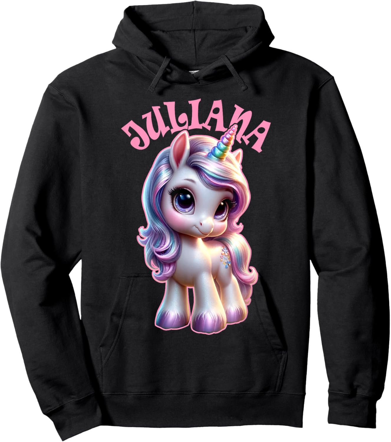 Juliana Cute Unicorn Design for Girls Name Juliana Hoodie - Hoodie | Black