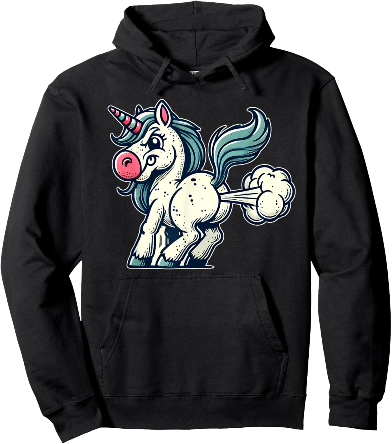 Funny Unicorn Farts for Animal Lovers Who Hoodie - Hoodie | Black