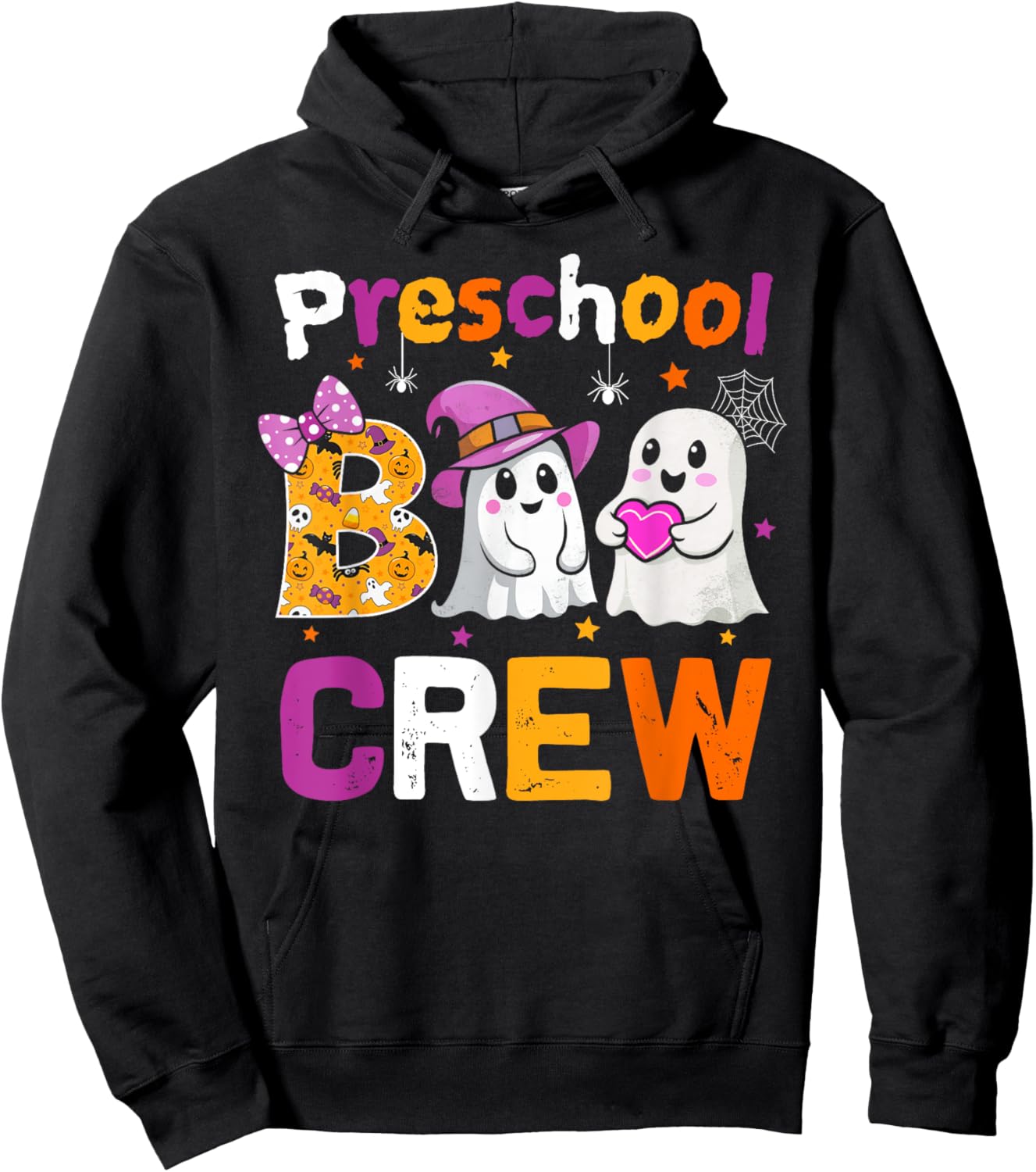 Preschool Boo Crew Funny Preschool Halloween Teacher Kids Hoodie - Hoodie | Black