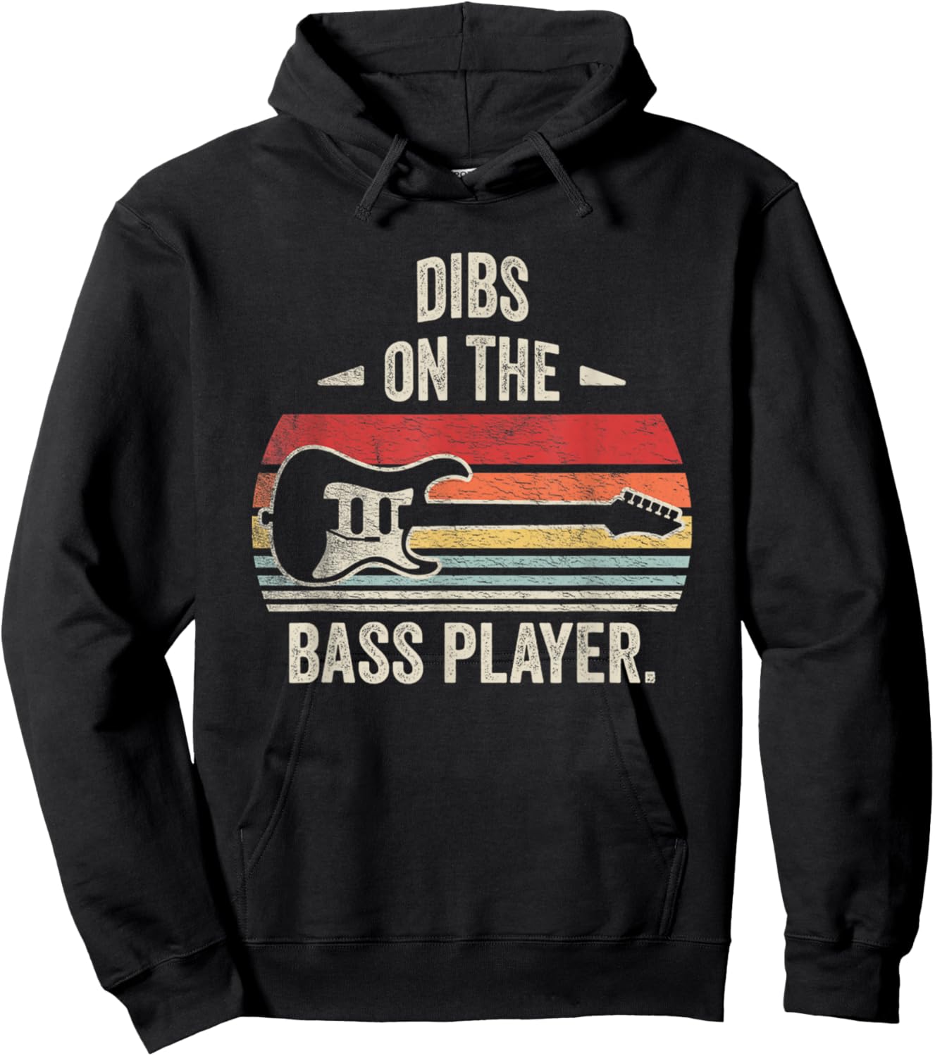 Retro Vintage Dibs On The Bass Player Bassist Hoodie - Hoodie | Black