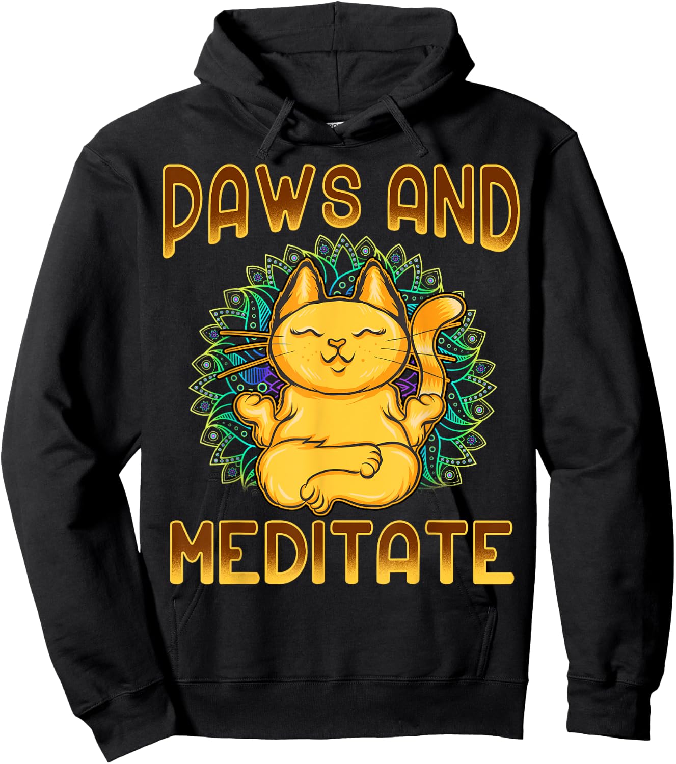 Yoga Paws And Meditate Funny Cat Lover Yogi Namaste Kitten Men Women Kids Hoodie - Hoodie | Black