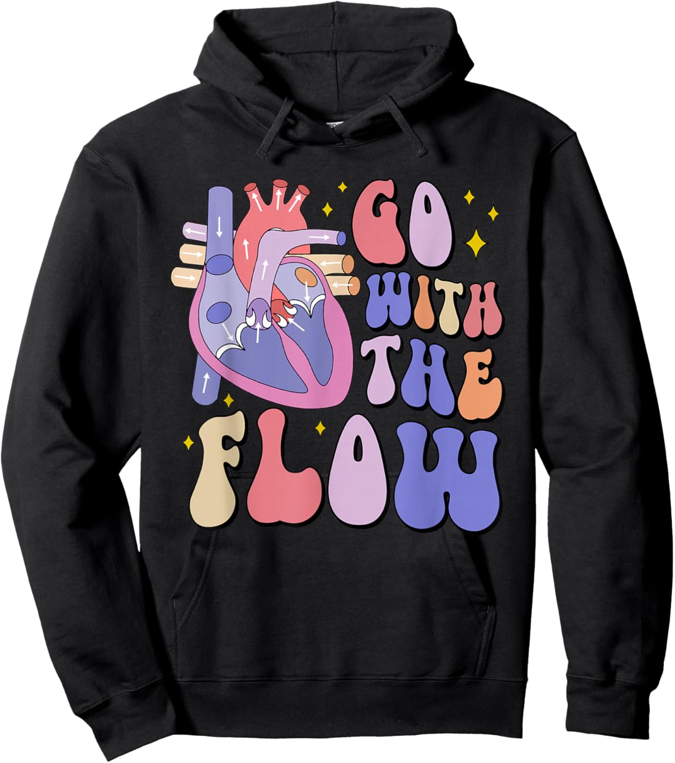 CVICU Cardiac Nurse Anatomy Cardiology Human Heart Flow Hoodie - Hoodie | Black